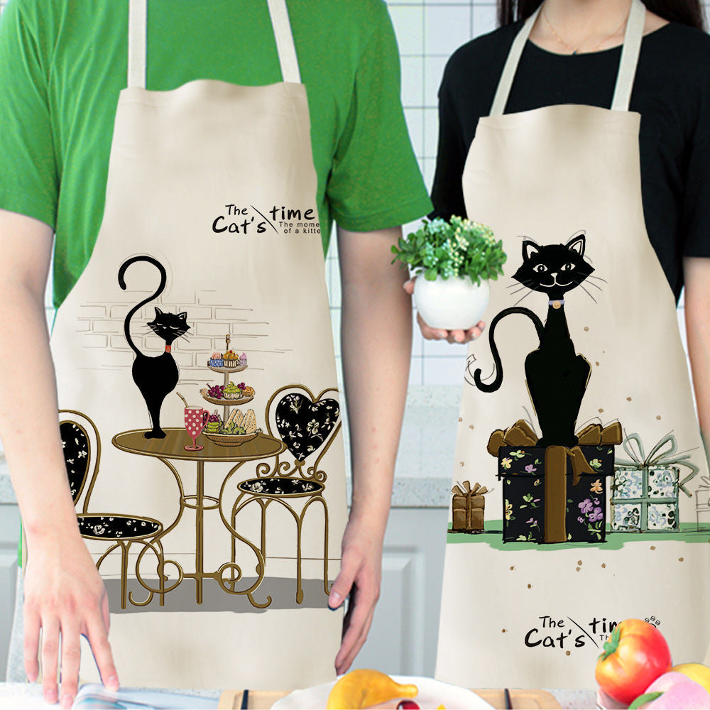 European and American cartoon cute cat apron