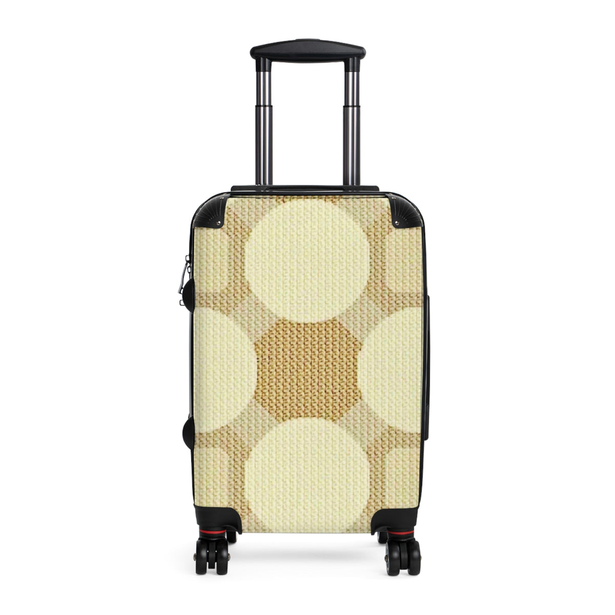 Retro Beige Circle Pattern Suitcase – Vintage Geometric Carry-On Luggage