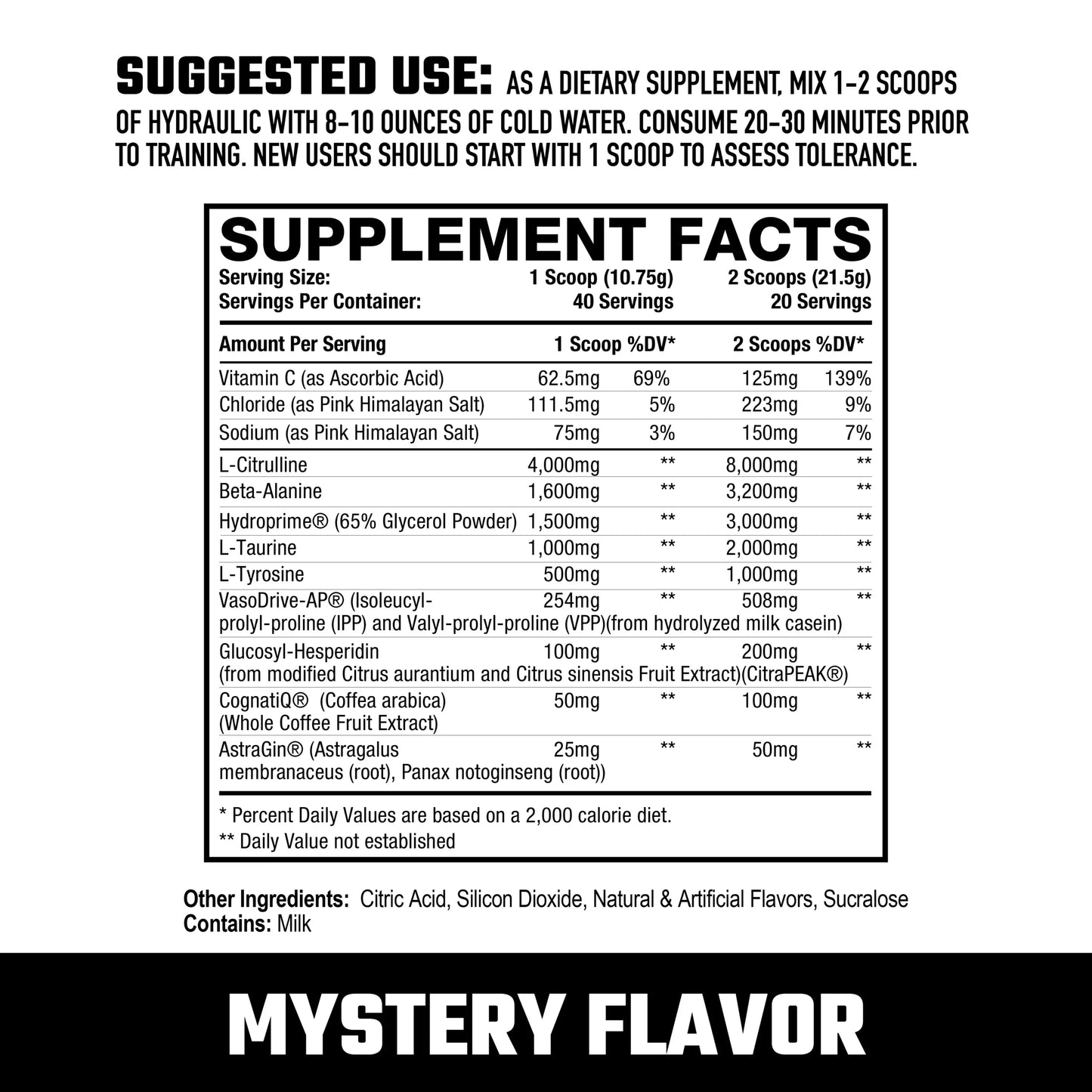 Axe & Sledge Hydraulic V2 Stim Free Pre-Workout