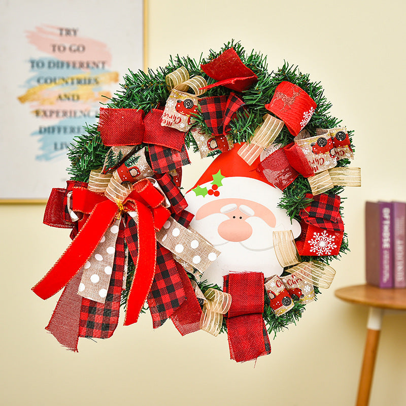 Christmas Buffalo Plaid Wreath Door Decoration