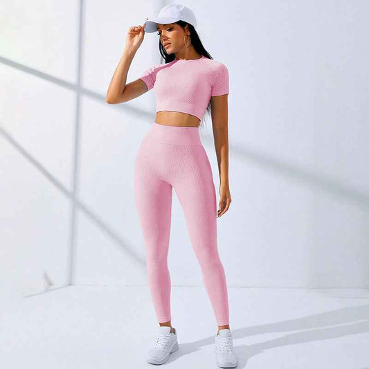 Women’s High-Waisted Yoga Workout Set – 2-Piece Sports Bra & Leggings Activewear Outfit