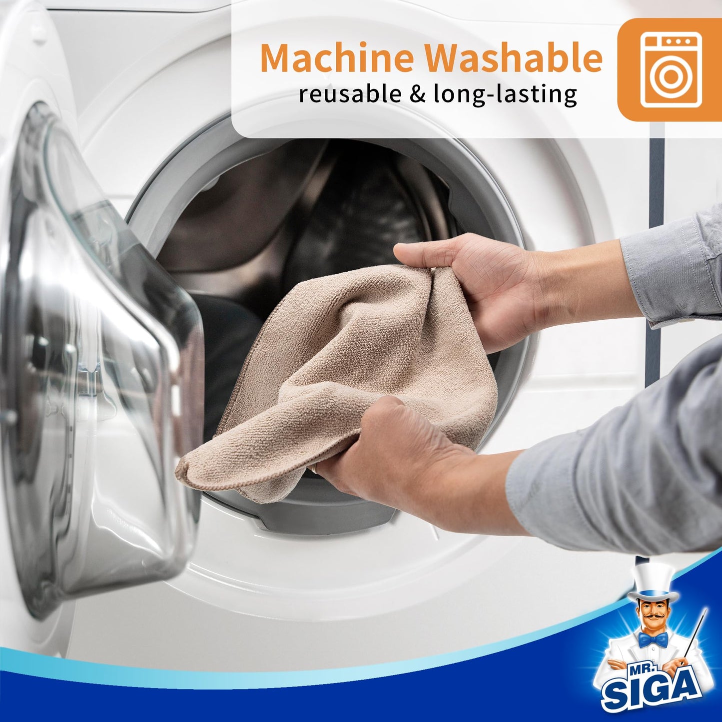 MR.SIGA Microfiber Cleaning Cloths, All-Purpose Surface Microfiber Towels, Streak Free Cleaning Rags, Pack of 12, Coffee, Size 32 x 32 cm(12.6 x 12.6 inch) 🍁 All In One Marketplace Canada