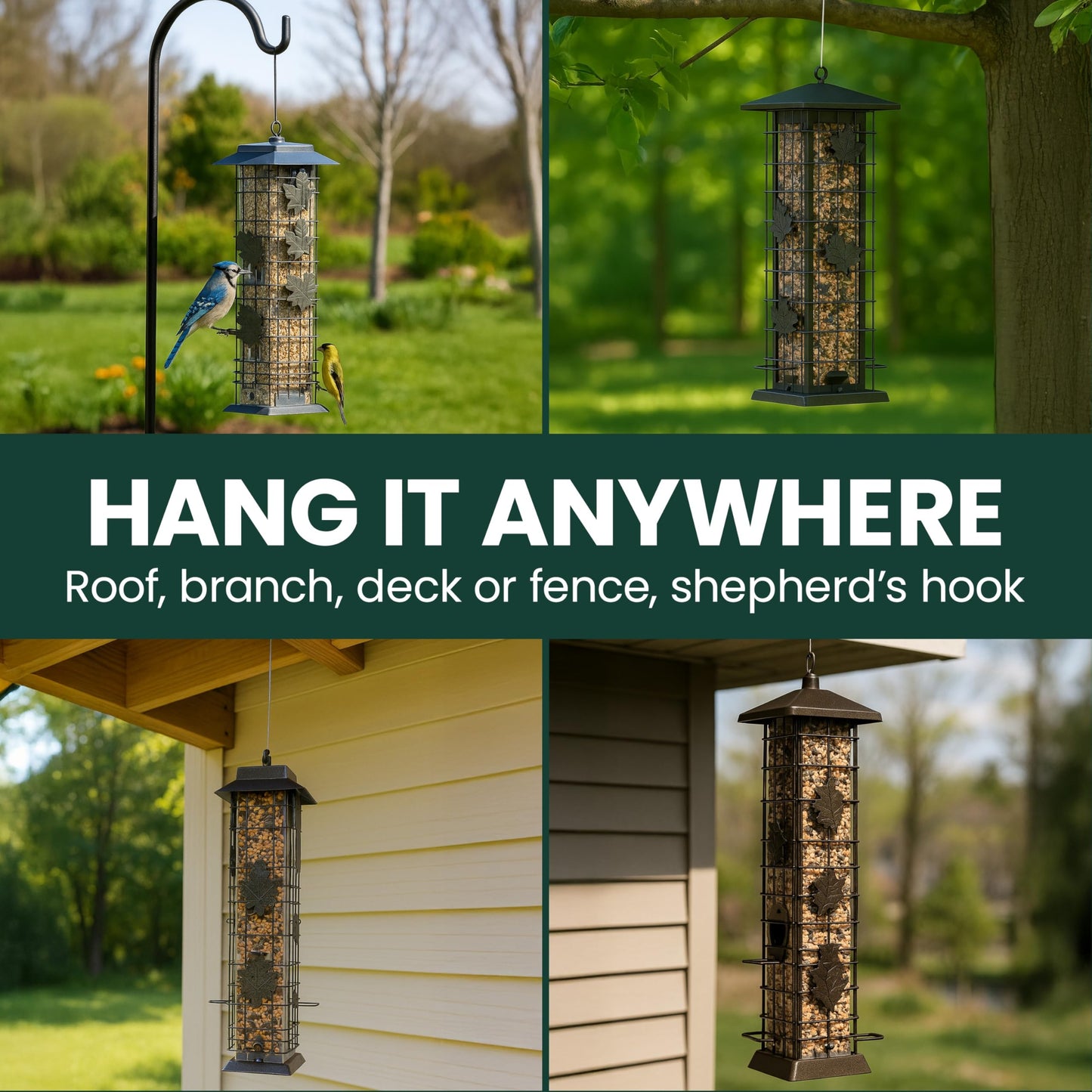 Perky-Pet 336-1SR Squirrel-Be-Gone Bird Feeder, 2LB Squirrel Proof Outdoor Wild Bird Feeder with Weight-Activated Perches 🍁 All In One Marketplace Canada