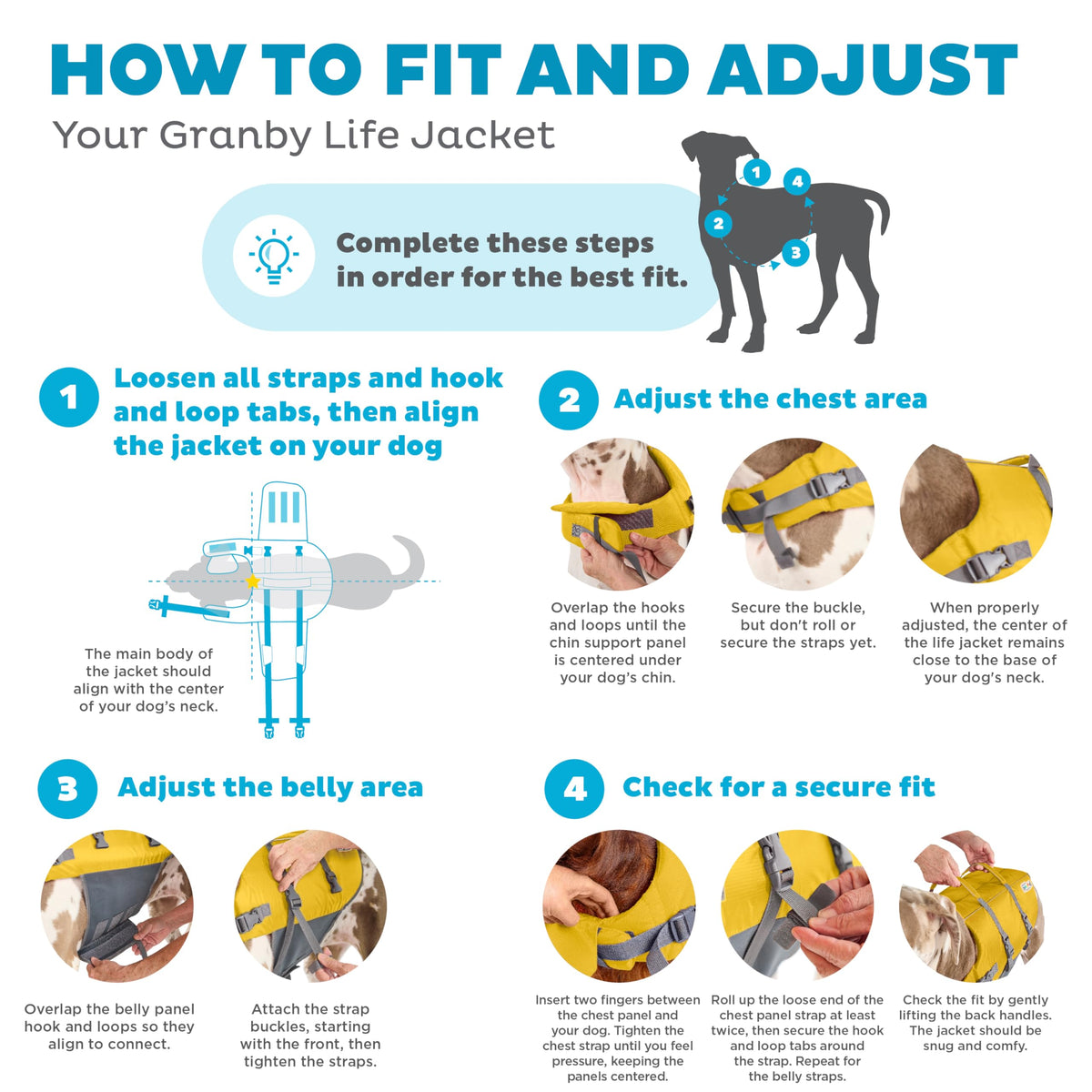 Outward Hound Granby Splash Dog Life Jacket with Handle, Reflective Floating Vest for Swimming & Boating, Maximum Buoyancy, All Skill Levels, Small Dogs & Puppies (16–20" Girth), Yellow, Small 🍁 All In One Marketplace Canada