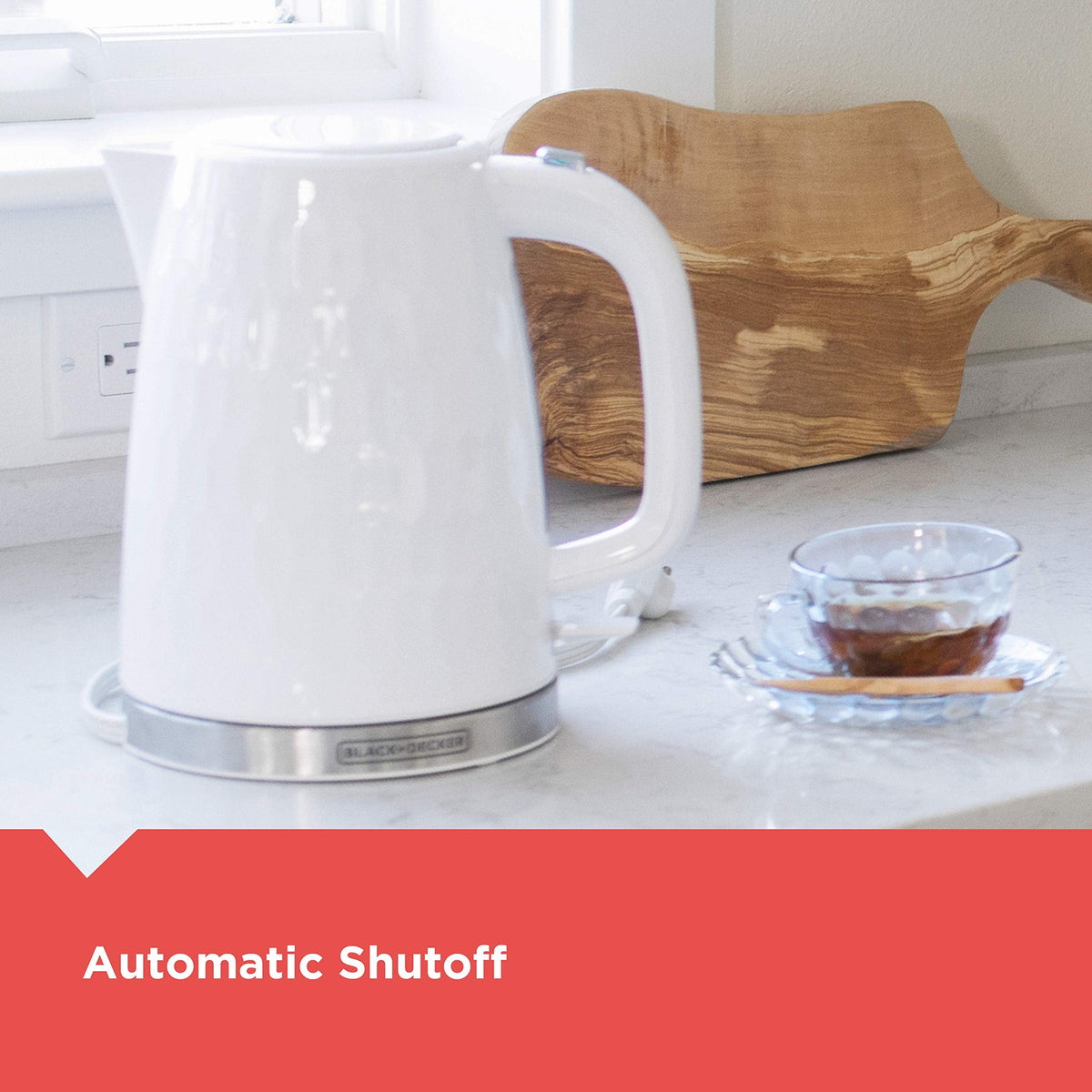 BLACK+DECKER Honeycomb Collection Rapid Boil 1.7L Electric Cordless Kettle with Premium Textured Finish, White, KE1560W 🍁 All In One Marketplace Canada
