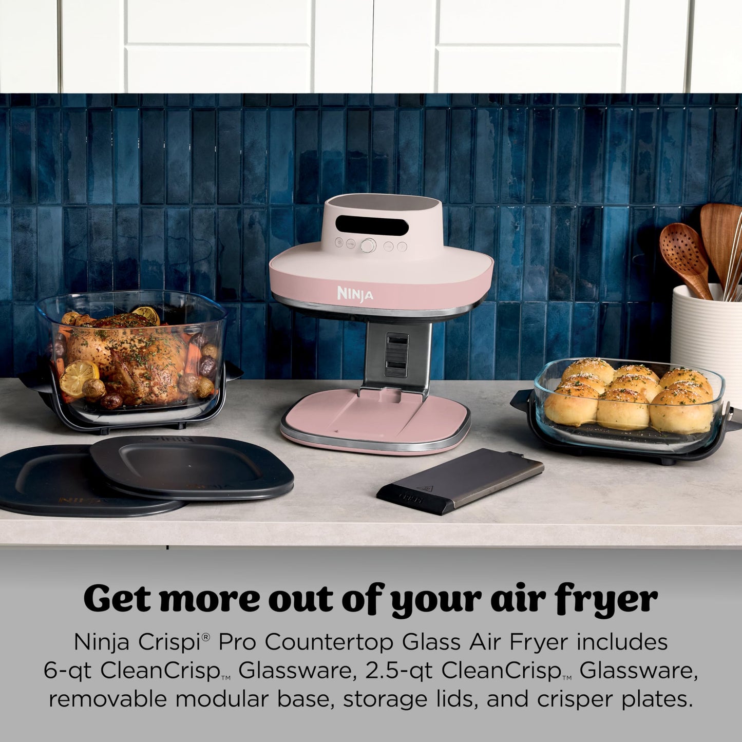 Ninja Crispi Pro Glass Air Fryer, 6-in-1, Rose, AS101CRS 🍁 All In One Marketplace Canada