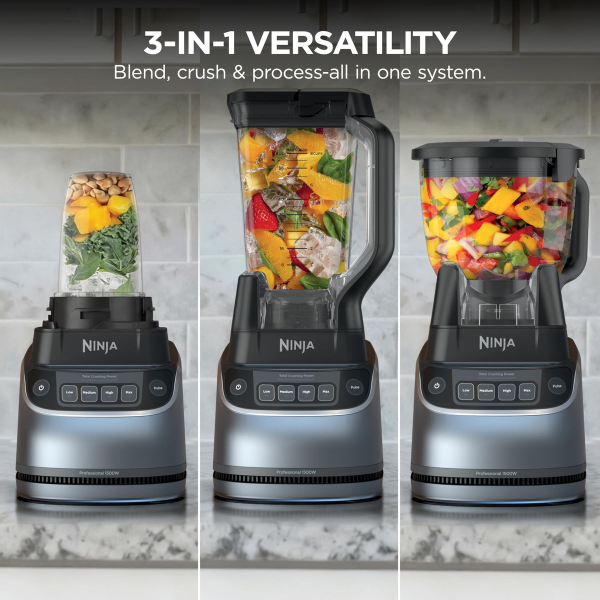 Ninja UltraCrush Pro Kitchen System, 1500W, Silver, BP401C, 72oz/2.1L 🍁 All In One Marketplace Canada