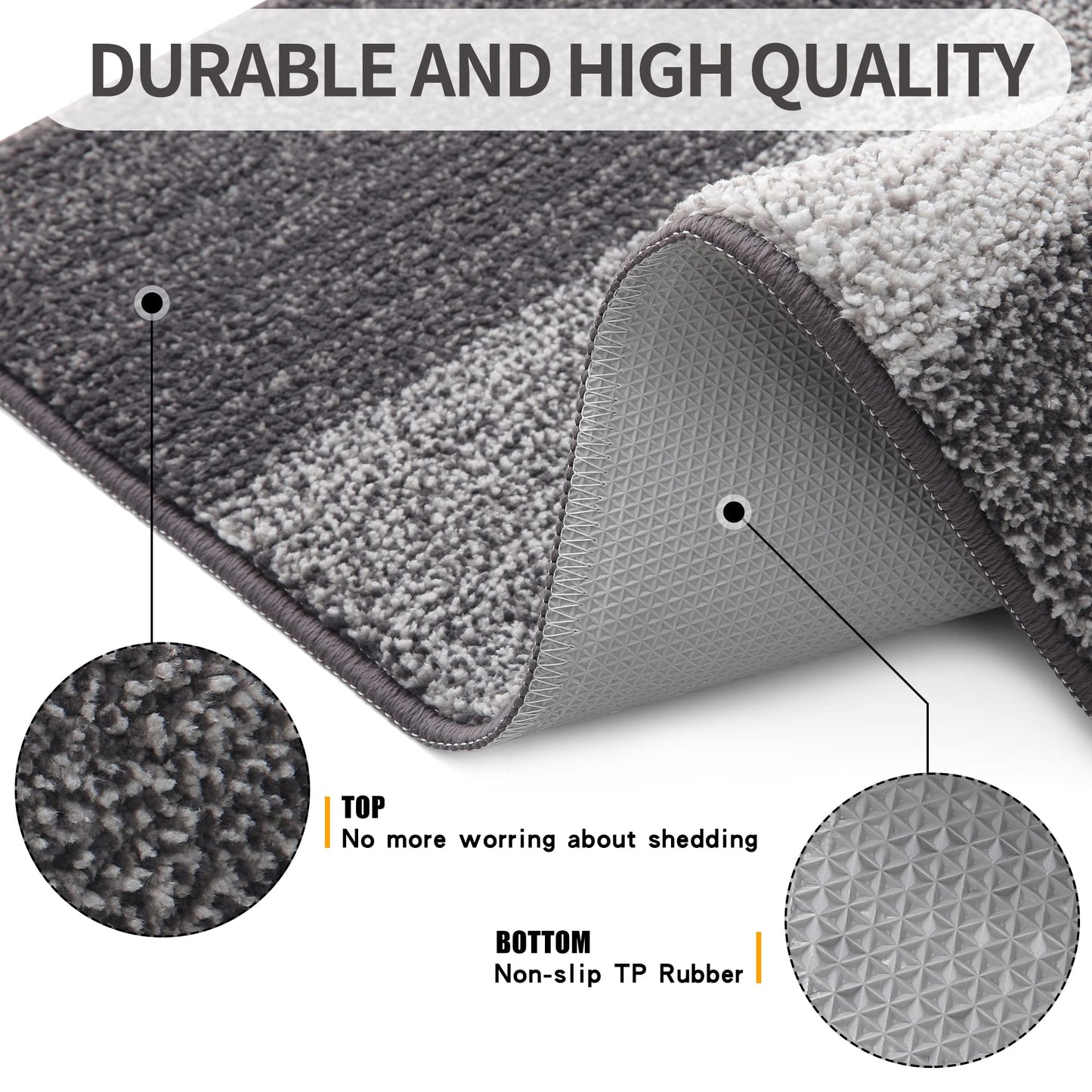 Grandaily Indoor Doormat, 20" x 32" Non-Slip Mud Trapper Absorbent Front Door Mats, Washable Striped Inside Entryway Mat, Low-Profile Welcome Mat Entrance Mat, Grey 🍁 All In One Marketplace Canada