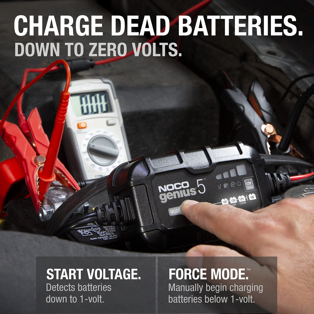NOCO GENIUS5: 5A 6V/12V Smart Battery Charger – Automatic Maintainer, Trickle Charger & Desulfator with Overcharge Protection & Temperature Compensation – for Lead-Acid & Lithium Batteries 🍁 All In One Marketplace Canada