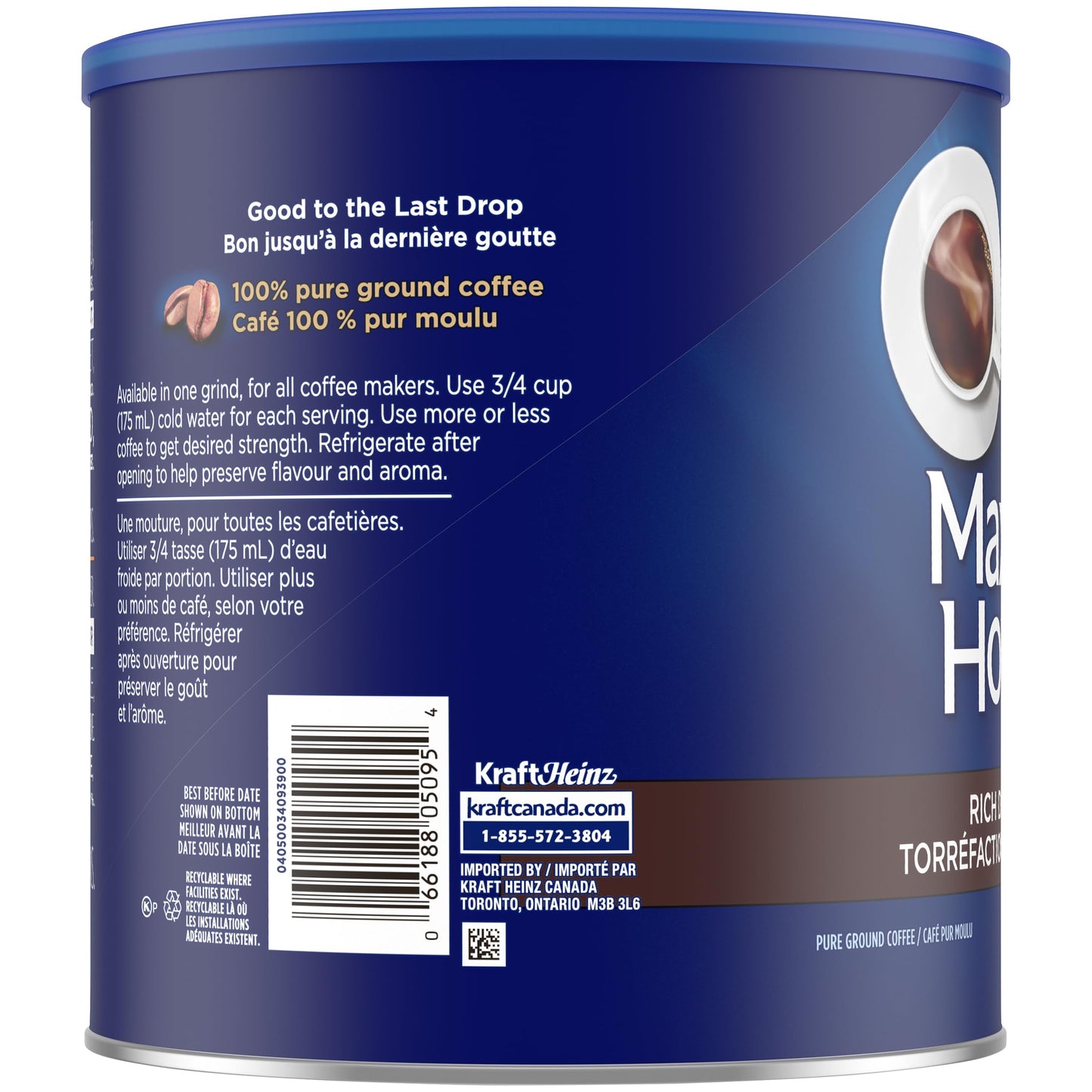 Maxwell House Rich Dark Roast Ground Coffee, 900 g Canister 🍁 All In One Marketplace Canada