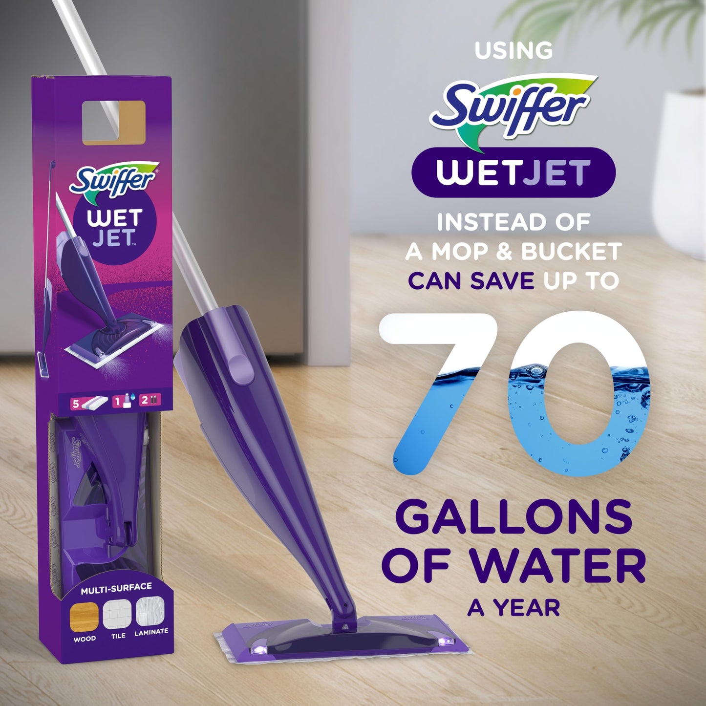 Swiffer WetJet Spray Mop Kit : Includes 1 Floor Mop, 1 Bottle of Floor Cleaner Solution, 10 WetJet Refill Pads, 2 Batteries 🍁 All In One Marketplace Canada