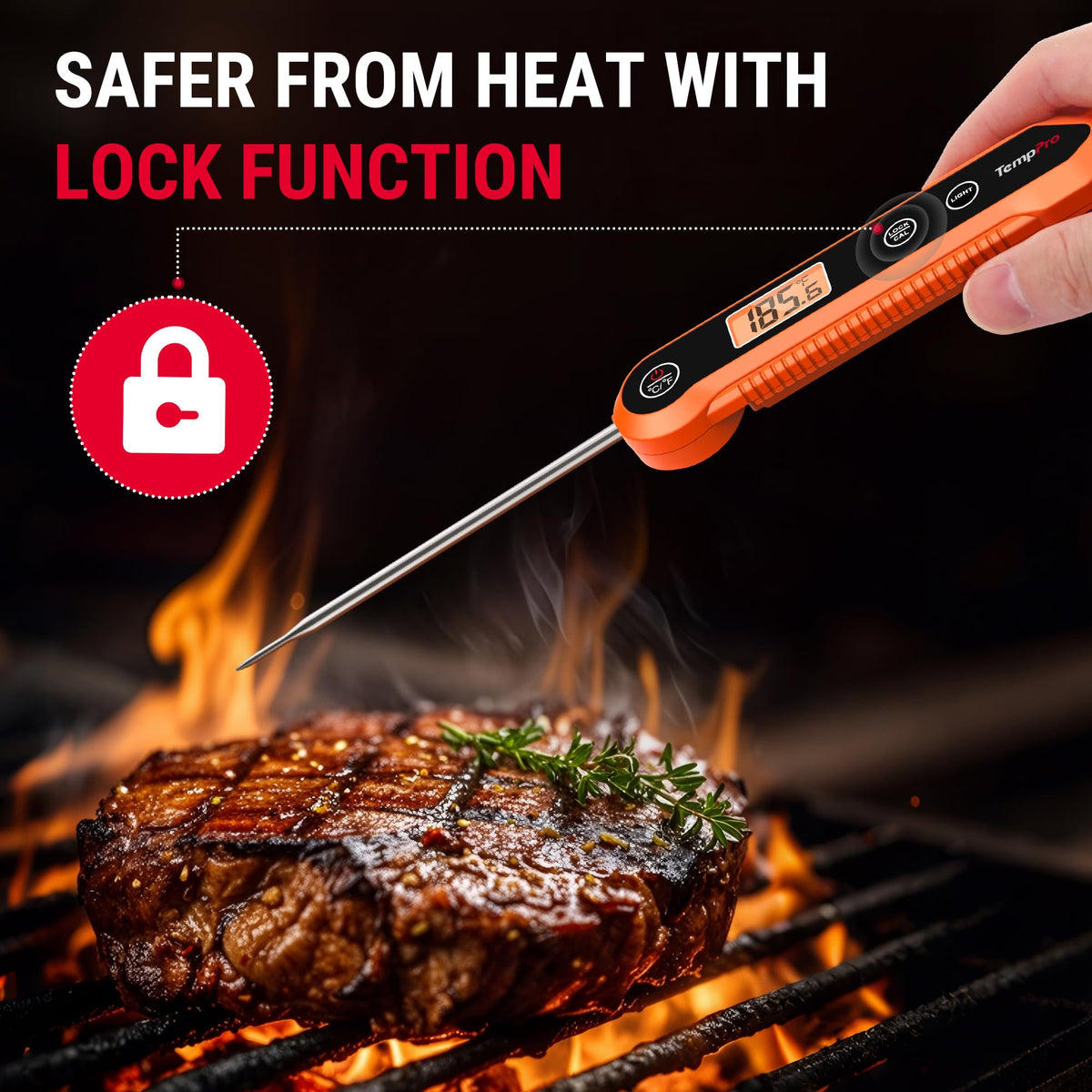 TempPro Digital Instant Read Meat Thermometer for Grilling Waterproof Kitchen Food Thermometer with Calibration Backlight Baking Bread Candy Thermometer Cooking Tools Utensils (Previously ThermoPro) 🍁 All In One Marketplace Canada
