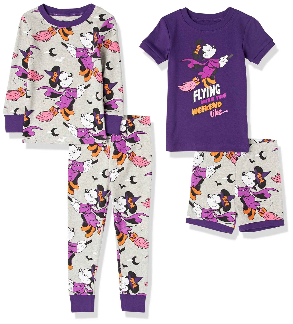 Disney | Marvel | Star Wars Girls' Pajama Set, Minnie/Halloween, 8 Years