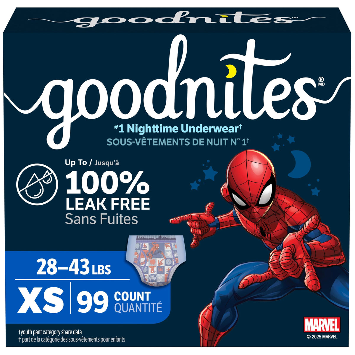 GoodNites Nighttime Bedwetting Underwear, Boys' XS (28-43 lb.), 99 Ct 🍁 All In One Marketplace Canada