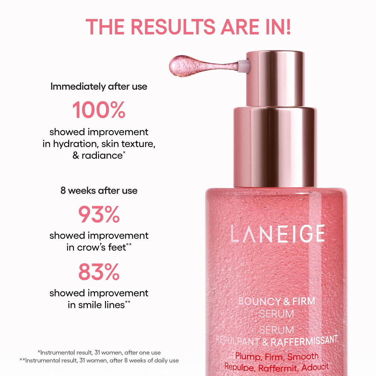 LANEIGE Bouncy & Firm Serum: Korean Slow Aging Collagen Serum with Peptides for Plumping, Firming, & Hydrating 🍁 All In One Marketplace Canada