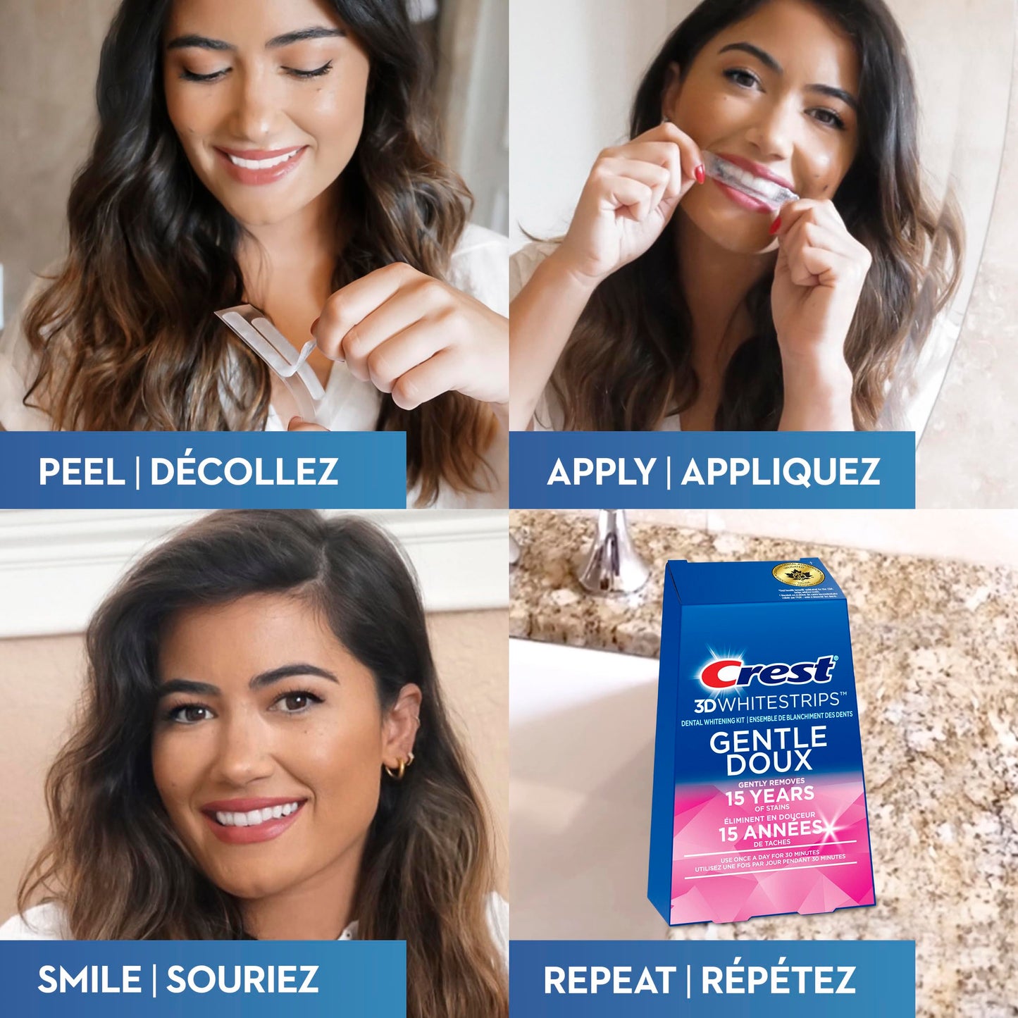 Crest 3D Whitestrips Gentle At-home Teeth Whitening Kit, 14 Treatments, Gently Removes 15 Years of Stains 🍁 All In One Marketplace Canada