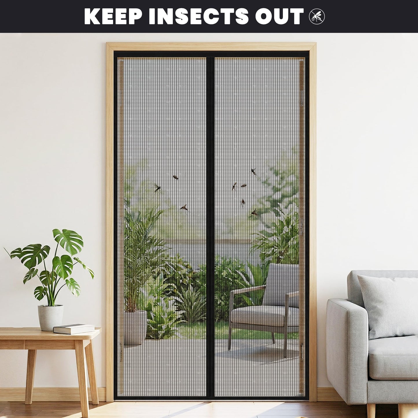 Magnetic Screen Door 36"W x 82"H, Fits Door Size to 34"W x 80"H, Heavy Duty Fiberglass Moustiquaire Magnétique, Screen Mesh with Automatic Block Closure, Walk Through Easily for Kids Pets 🍁 All In One Marketplace Canada