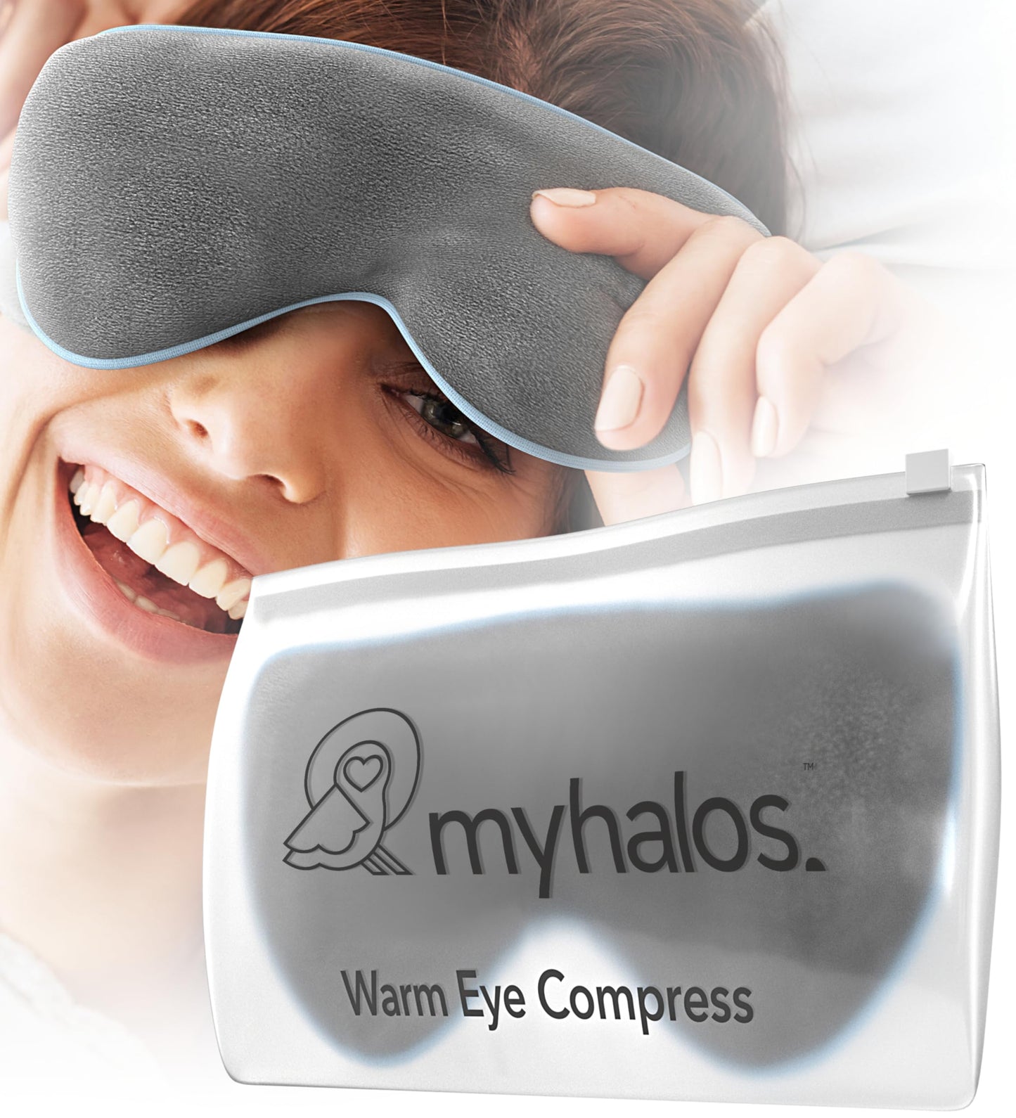 MyHalos® Microwave Activated Moist Heat Eye Compress for Dry Eyes and Stye Treatment - Heated Eye Mask for Dry Eyes -Our Dry Eye Therapy Mask Relives Blepharitis & Pink Eye -Warm Compress for Eyes 🍁 All In One Marketplace Canada