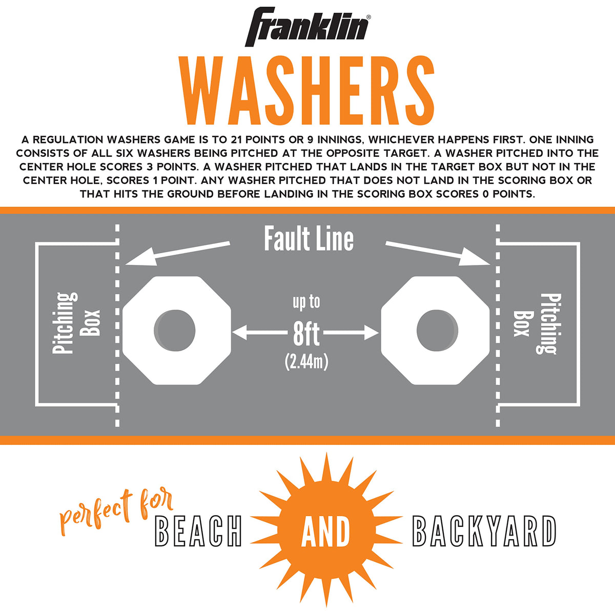 Franklin Sports Washer Toss - 6 Washers and 2 Collapsible Targets - Beach or Camping Outdoor Lawn Game - Official Size Washer Set 🍁 All In One Marketplace Canada