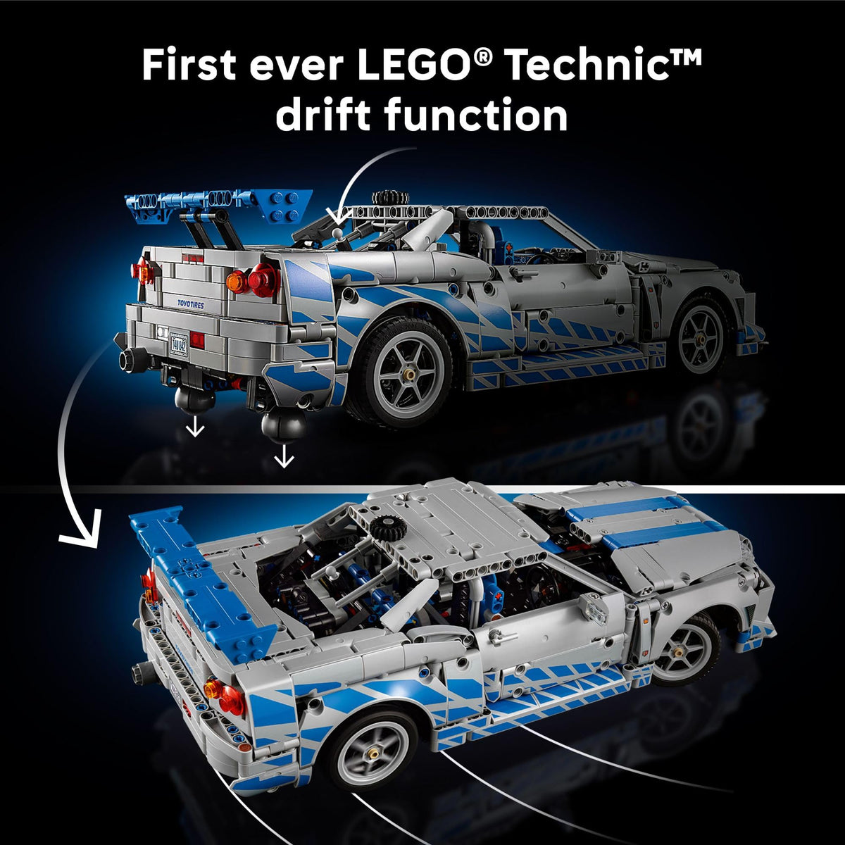 LEGO Technic 2 Fast 2 Furious Nissan Skyline GT-R (R34) Car - DIY Kit and Building Set for Adults - Collectible Model Street Racer with Drift Function - Gift for Car Enthusiasts and Movie Fans - 42210 🍁 All In One Marketplace Canada
