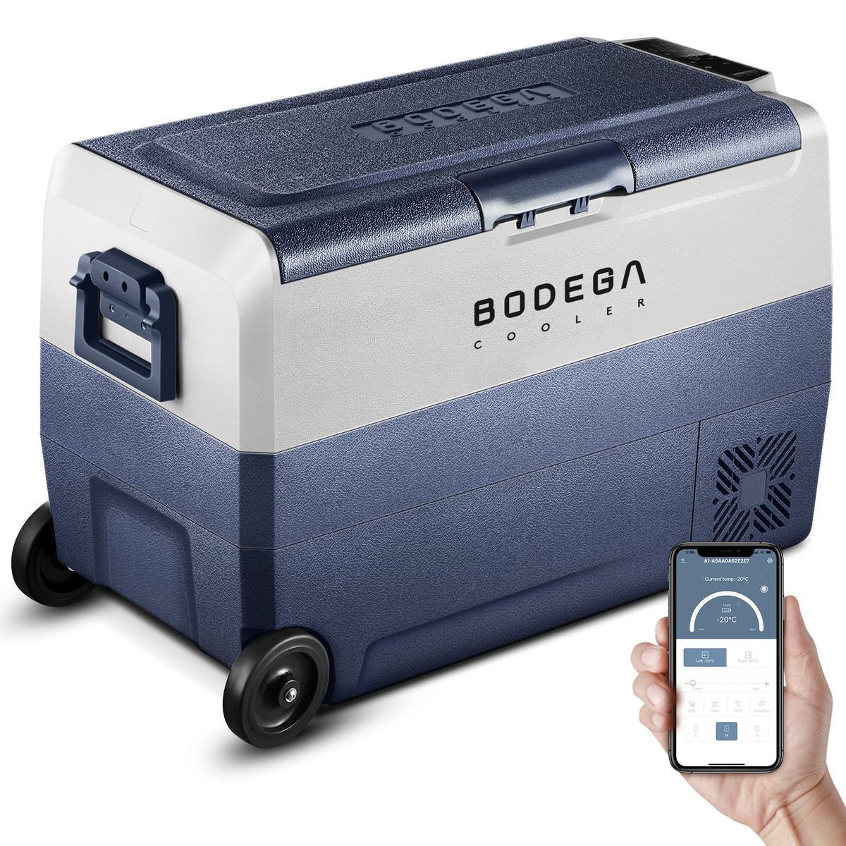 BODEGACOOLER 12 Volt Portable Refrigerator,53 Quart Car Fridge Dual Zone -4℉-68℉,50L Car Freezer APP Control,Electric Compressor Cooler 12/24V DC and 100-240V AC for RV,Camping,Travel,Truck,Vehicles 🍁 All In One Marketplace Canada