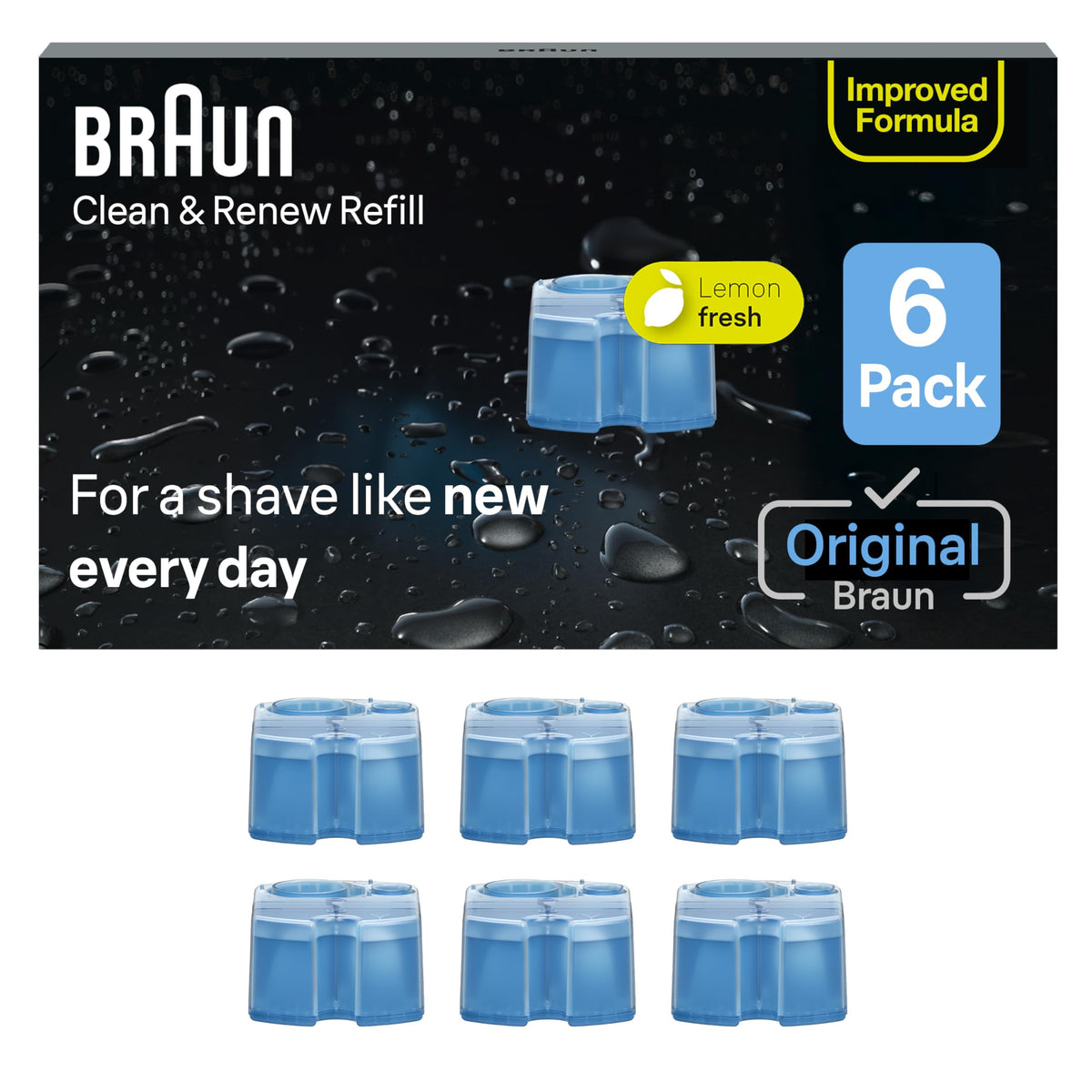 Braun Clean & Renew Cartridges, Beard Trimmer for Men Cleaning Cleaning Solution Refills, 6 Pack 🍁 All In One Marketplace Canada