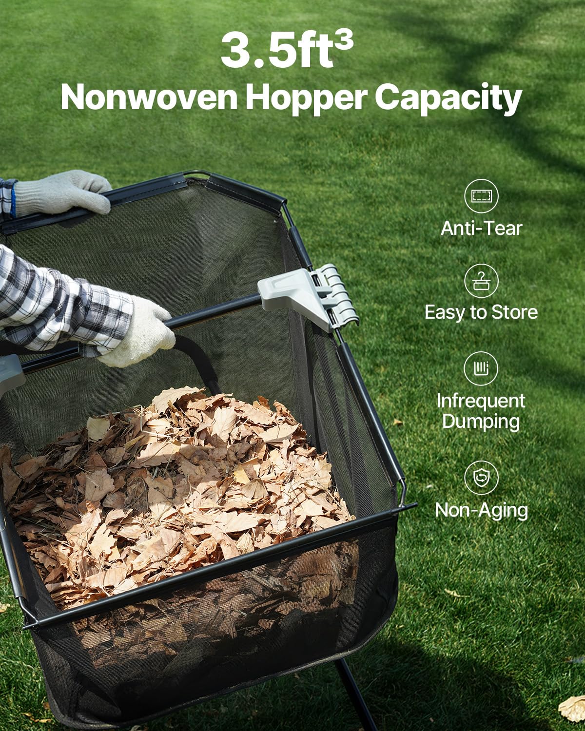 VEVOR Push Lawn Sweeper, 21-inch Leaf & Grass Collector, Strong Wheels & Heavy Duty Thickened Steel Durable to Use with Large Capacity 3.5 cu. ft. Mesh Collection Hopper Bag, 2 Spinning Brushes 🍁 All In One Marketplace Canada