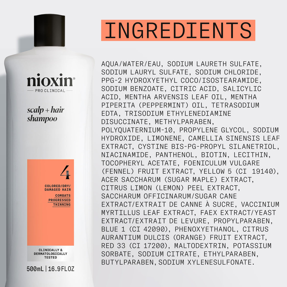Nioxin System 4 Scalp + Hair Shampoo - Hair Thickening Shampoo For Damaged Hair with Progressed Thinning, 16.9 fl oz (Packaging May Vary) 🍁 All In One Marketplace Canada
