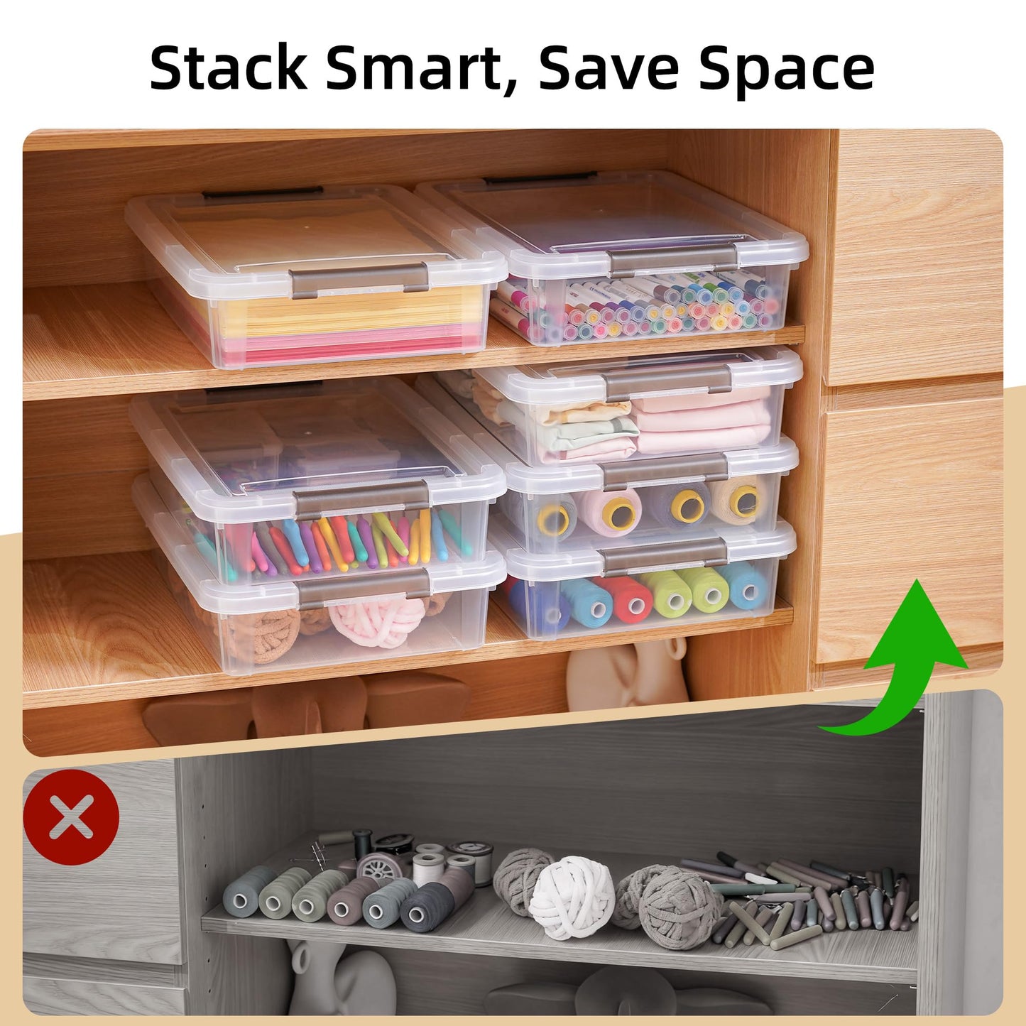Citylife 3 PCS Plastic Storage Bins with Latching Lids Clear File Box Portable Storage Containers for Organizing A4 Paper, Document, Scrapbook, 14.65" x 10.43" x 2.87" 🍁 All In One Marketplace Canada