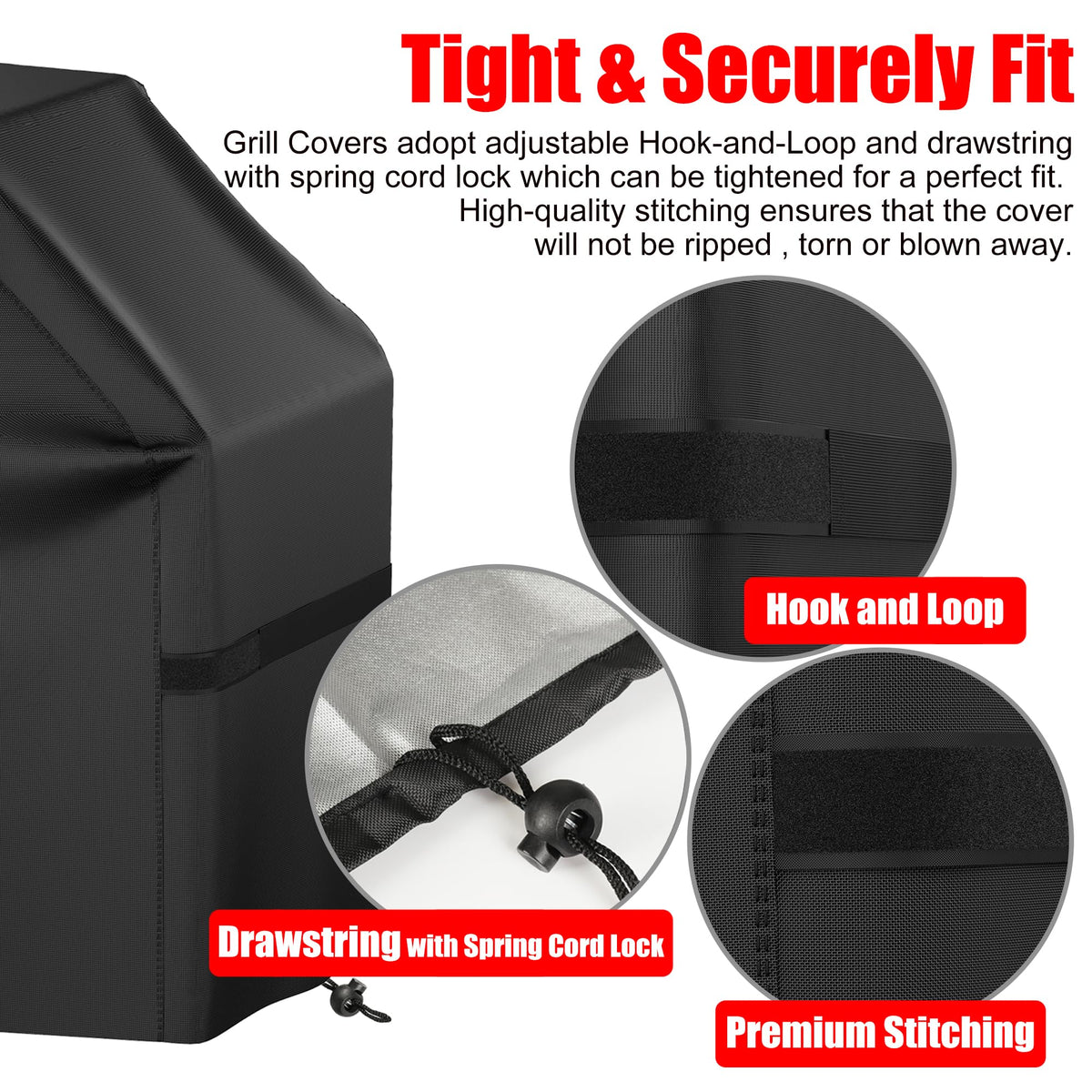 Grill Cover, 48 inch BBQ Gas Grill Cover Waterproof Weather Resistant, UV and Fade Resistant, UV Resistant Material for Weber Char-Broil Nexgrill Grills and More, Black 🍁 All In One Marketplace Canada