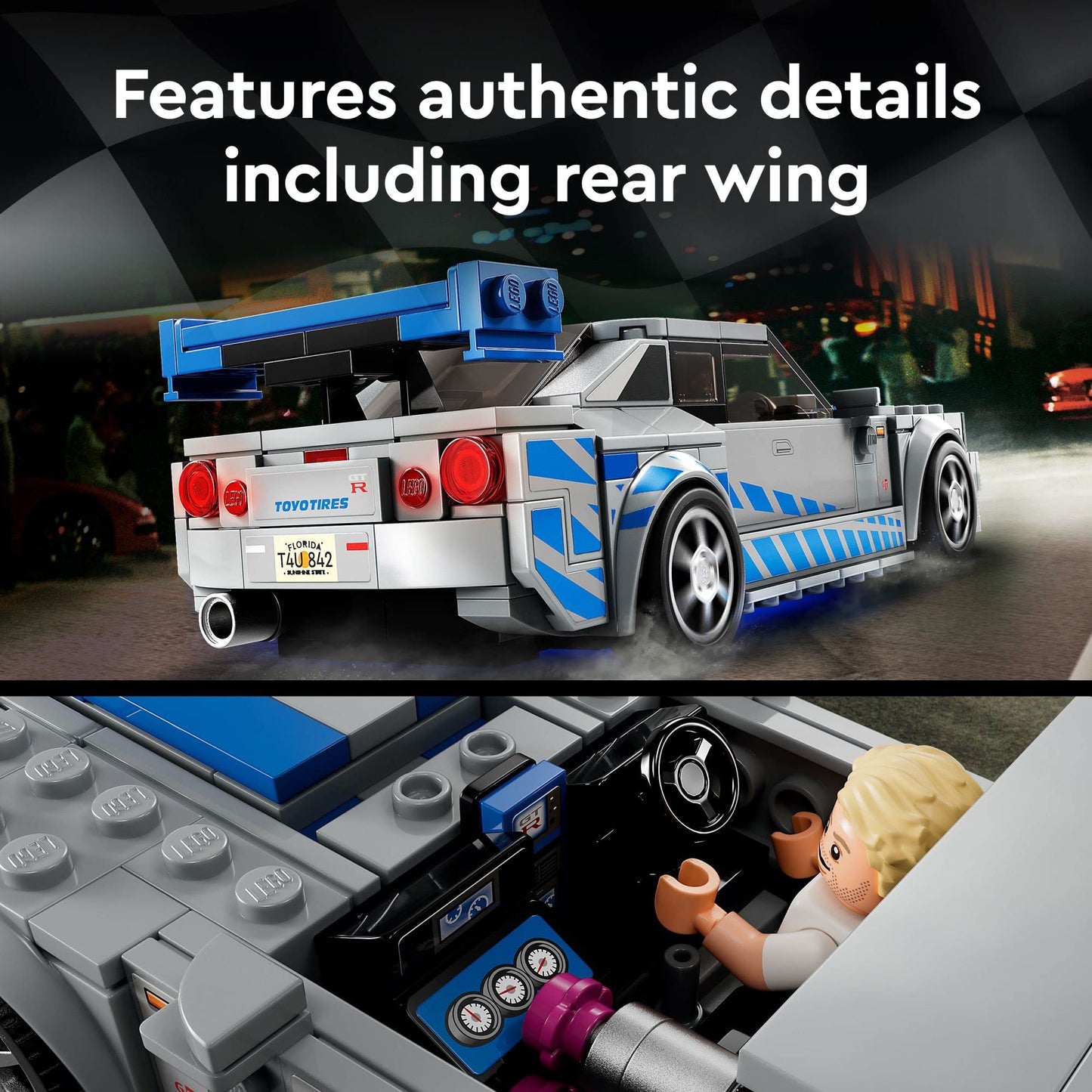 LEGO Speed Champions 2 Fast 2 Furious Nissan Skyline GT-R (R34) 76917 Race Car Toy Model Building Kit, Collectible with Racer Minifigure, 2023 Set for Kids 🍁 All In One Marketplace Canada