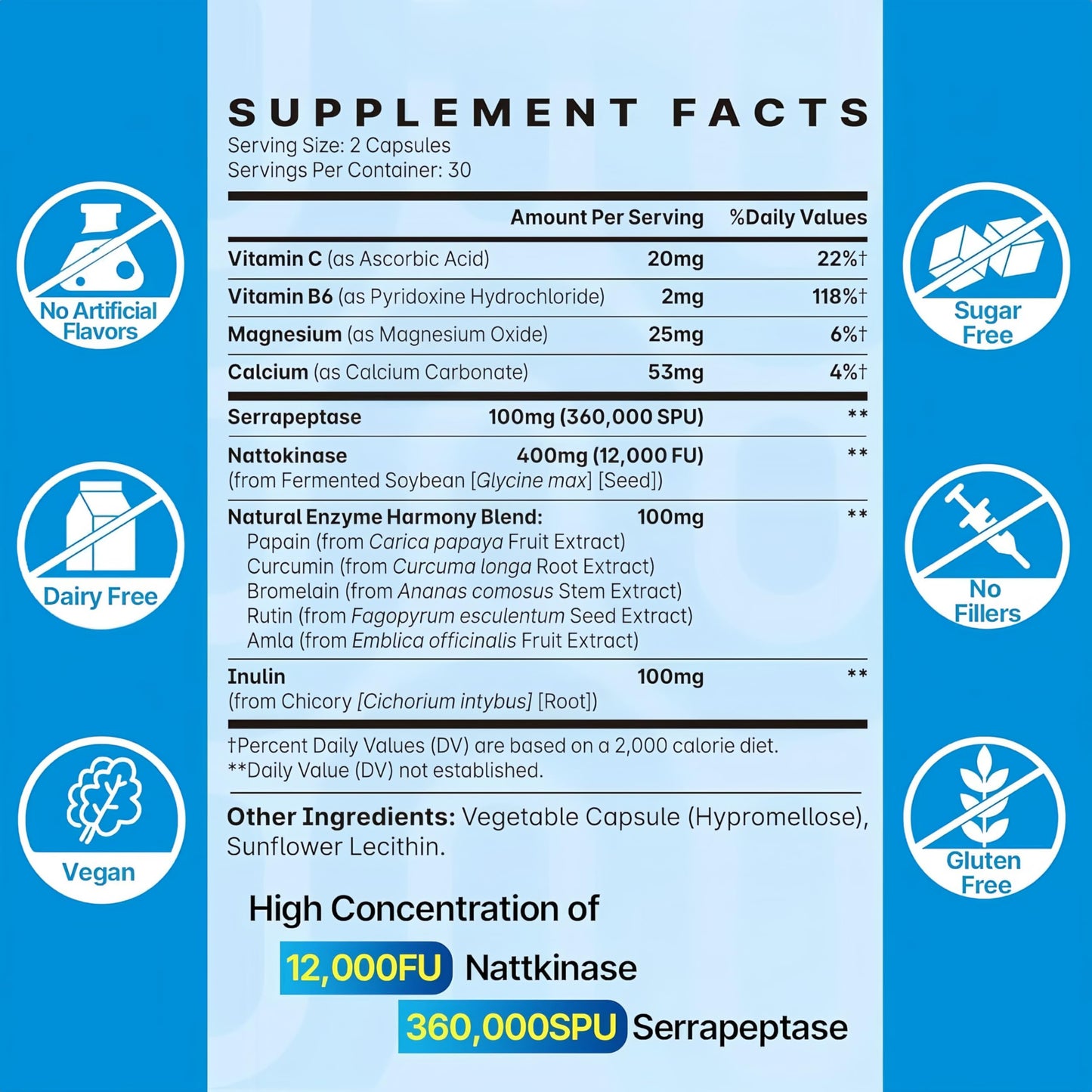 Nattokinase Supplement, 400 mg - 12000 FU, Helps Support Cardiovascular Health 60 Count 🍁 All In One Marketplace Canada