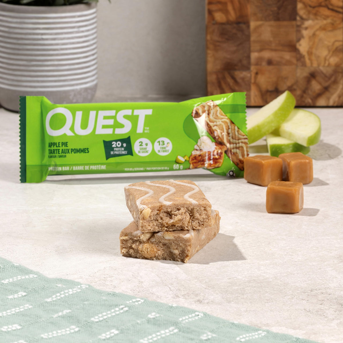 Quest Nutrition Apple Pie Flavored Protein Bar, High Protein, High Fibre, Gluten Free, 12ct 🍁 All In One Marketplace Canada