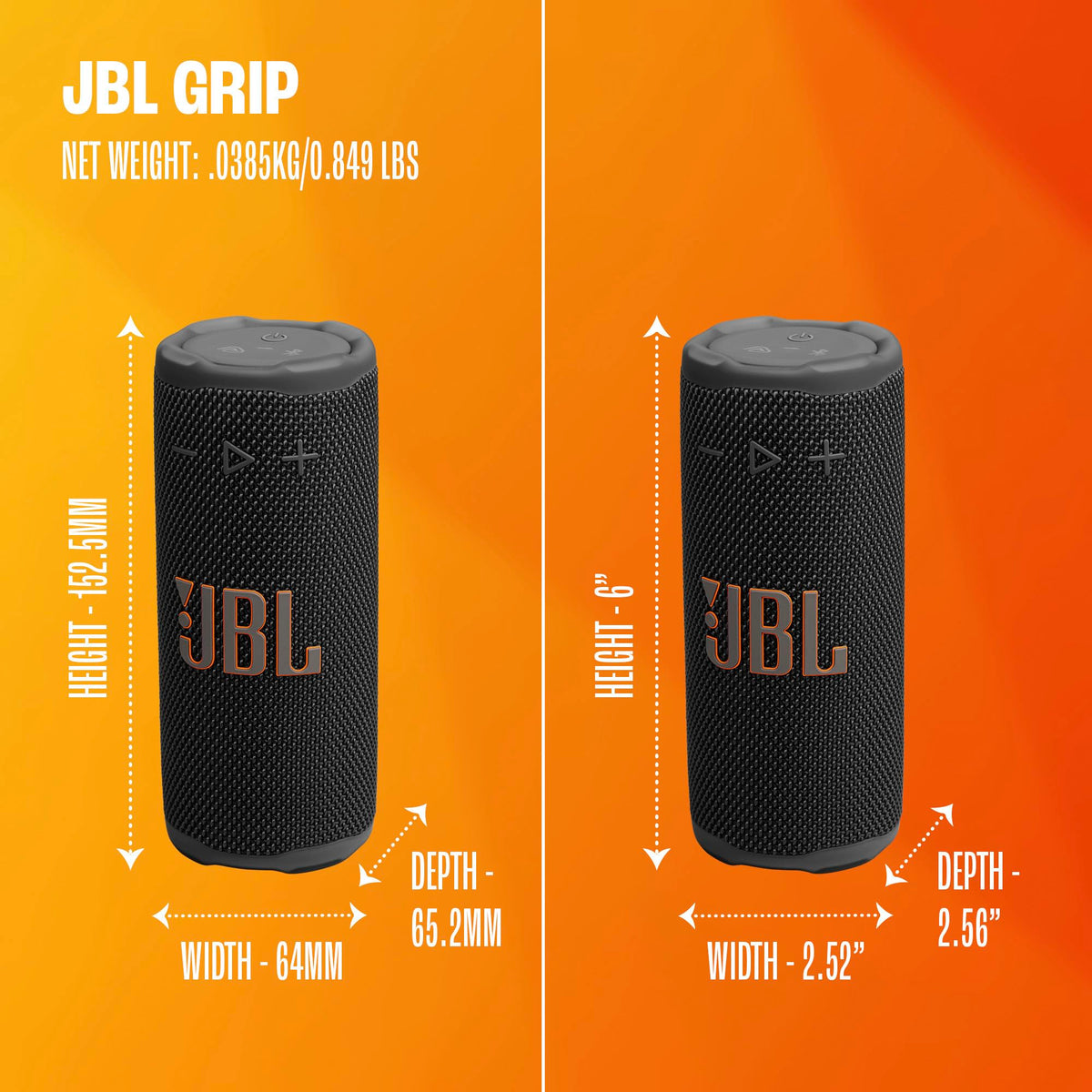 JBL Grip - Compact Bluetooth Speaker with Bold JBL Pro Sound and Ambient Light, up to 14 Hours of Playtime, Water, Dust and Drop-Proof (IP68), & Multi-Speaker Connection with Auracast (Black) 🍁 All In One Marketplace Canada
