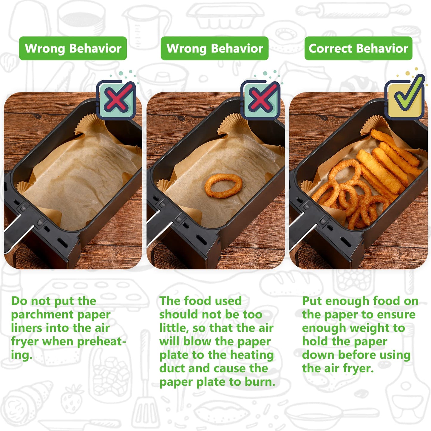 AYGXU Air Fryer Paper Liners, 260 Disposable Parchment Paper Liners, 8.6''*5.5'', Rectangle,Food Grade and Baking Waterproof Oil Proof, Roasting 🍁 All In One Marketplace Canada
