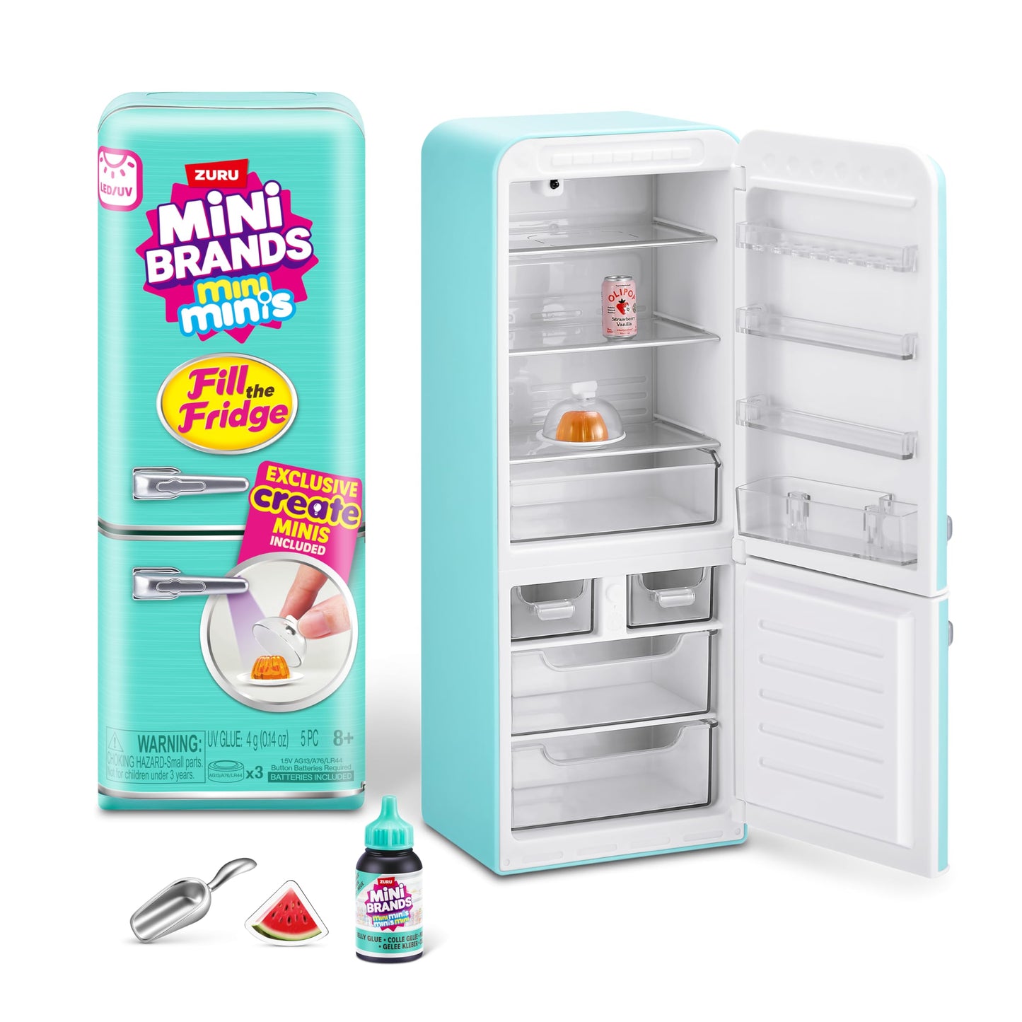 Mini Brands Fill The Fridge Playset w/UV Light by ZURU, Collectibles, DIY, Resin Play, Exclusive Recipe, NOT Edible, 8+ 🍁 All In One Marketplace Canada