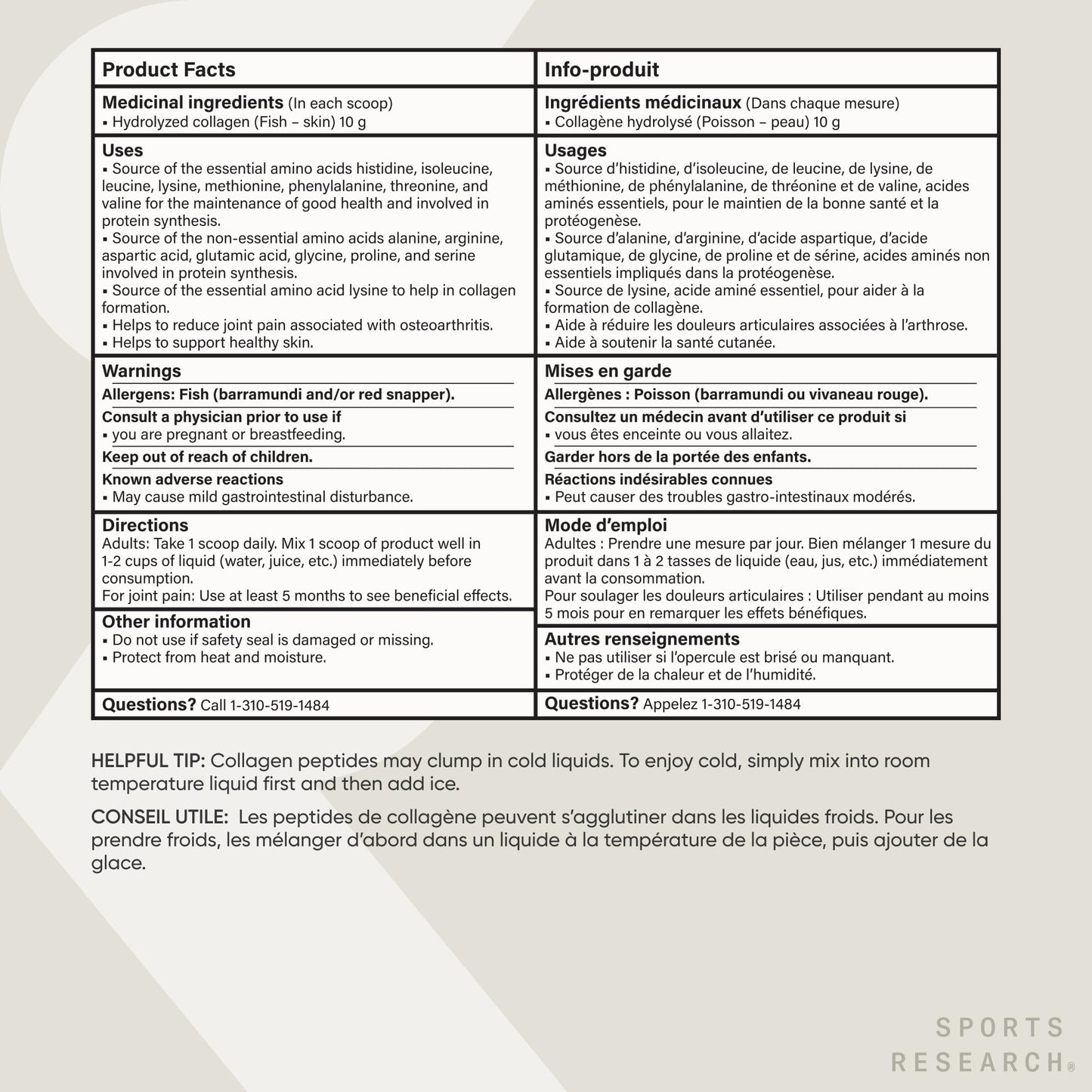 Sports Research® Marine Collagen Peptides Powder - Sourced from Wild-Caught Fish, Pescatarian Friendly, Keto Certified & Non-GMO Verified - Easy to Mix in Water or Juice! (34 Servings) 🍁 All In One Marketplace Canada