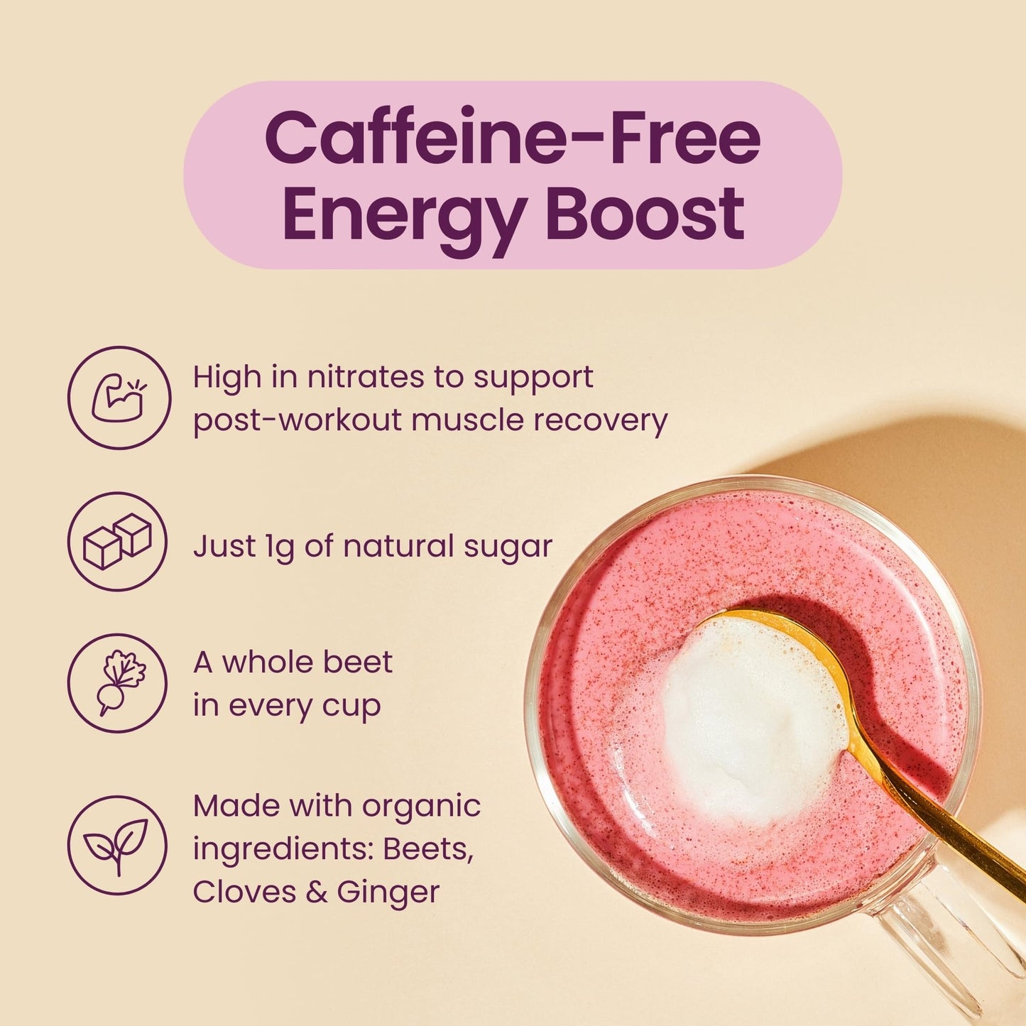 Blume Superfoods Latte - Beetroot Powder, Energy Boosting, Organic Beet Powder, Clove, Cinnamon, Ginger - Vegan, Gluten-Free - 25 Servings -Canadian Brand - As Seen on Dragons' Den 🍁 All In One Marketplace Canada
