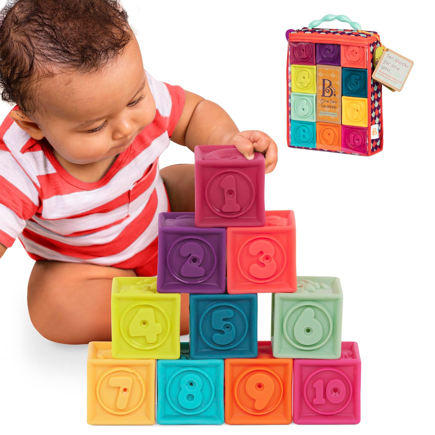 B. toys One Two Squeeze, 10 Soft Stacking Blocks, Blocks - 2, Baby 🍁 All In One Marketplace Canada