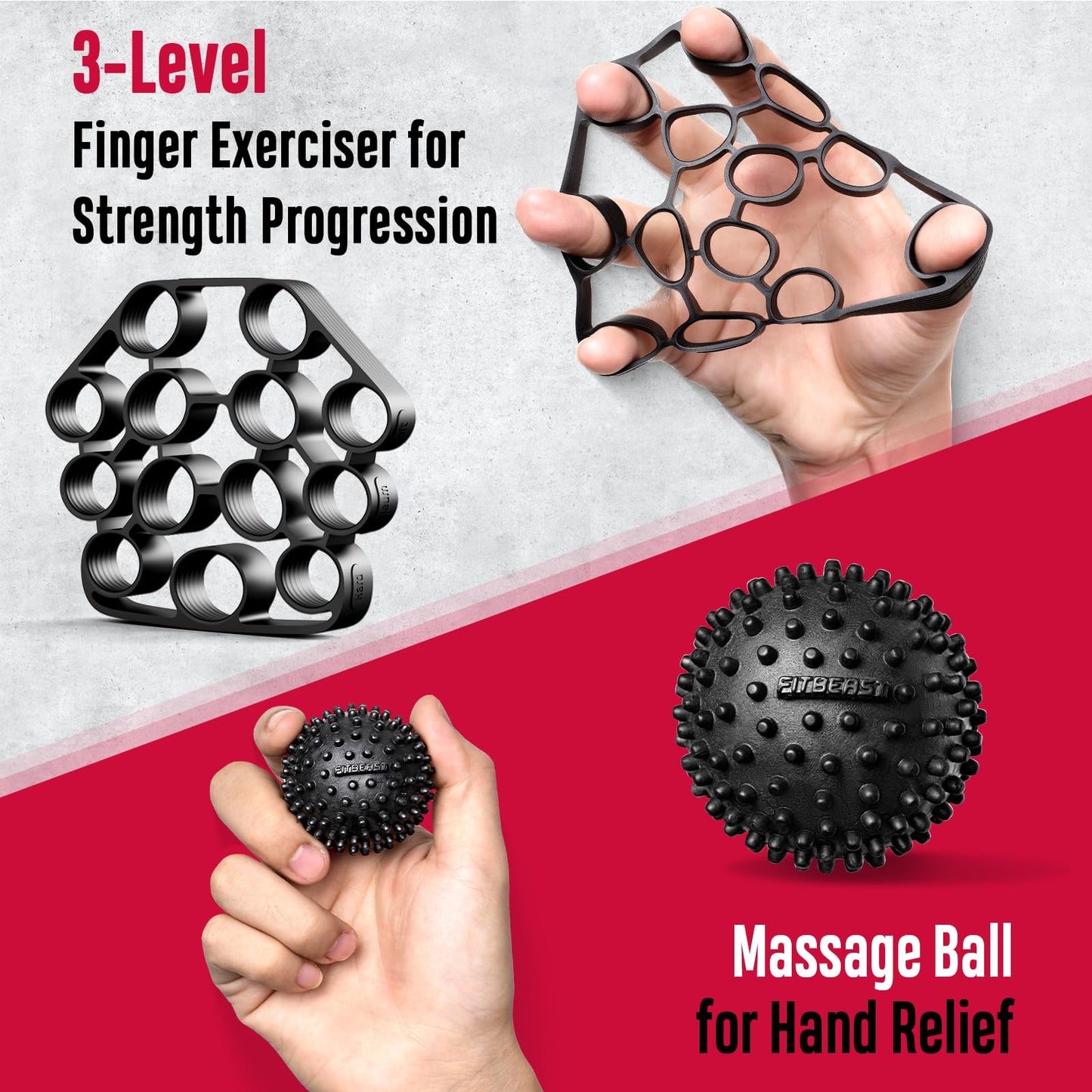 FitBeast Grip Strength Trainer, Hand Gripper Strengthener Kit - 6 Pack with Adjustable Resistance Forearm Strengthener, Forearm Exerciser and Massage Balls for Hand Therapy, Grip Training and Recovery 🍁 All In One Marketplace Canada