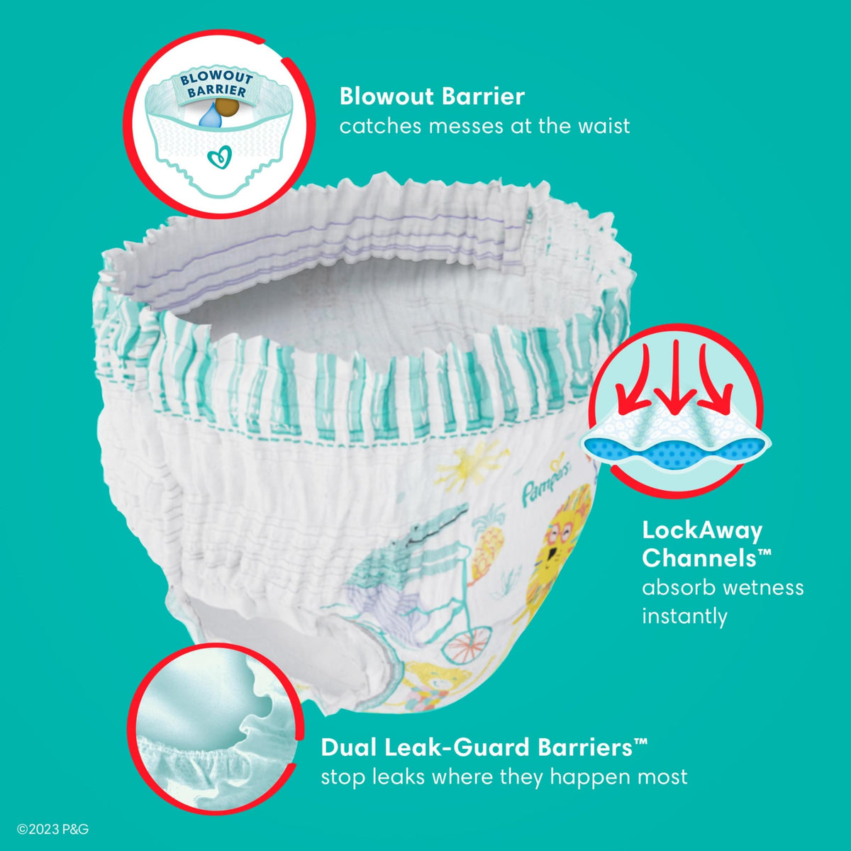 Pampers Diapers - Cruisers 360 degrees - Size 5, 128 Count, up to 100% Leakproof Fit, Designed for Active Babies, Pull On Diaper, EZ Off Tabs Designed for Easy Changes 🍁 All In One Marketplace Canada