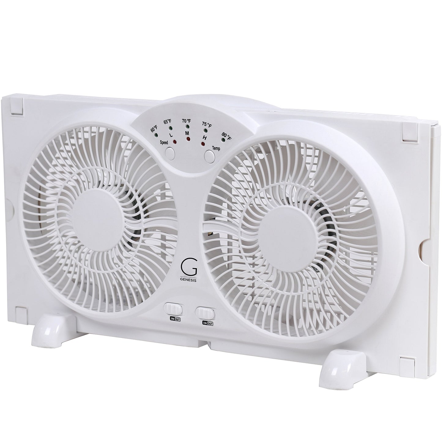 Genesis Twin Fan High Velocity Reversible AirFlow Fan, LED Indicator Lights Adjustable Thermostat & Max Cool Technology, ETL Certified, White (A1WINDOWFAN) 🍁 All In One Marketplace Canada