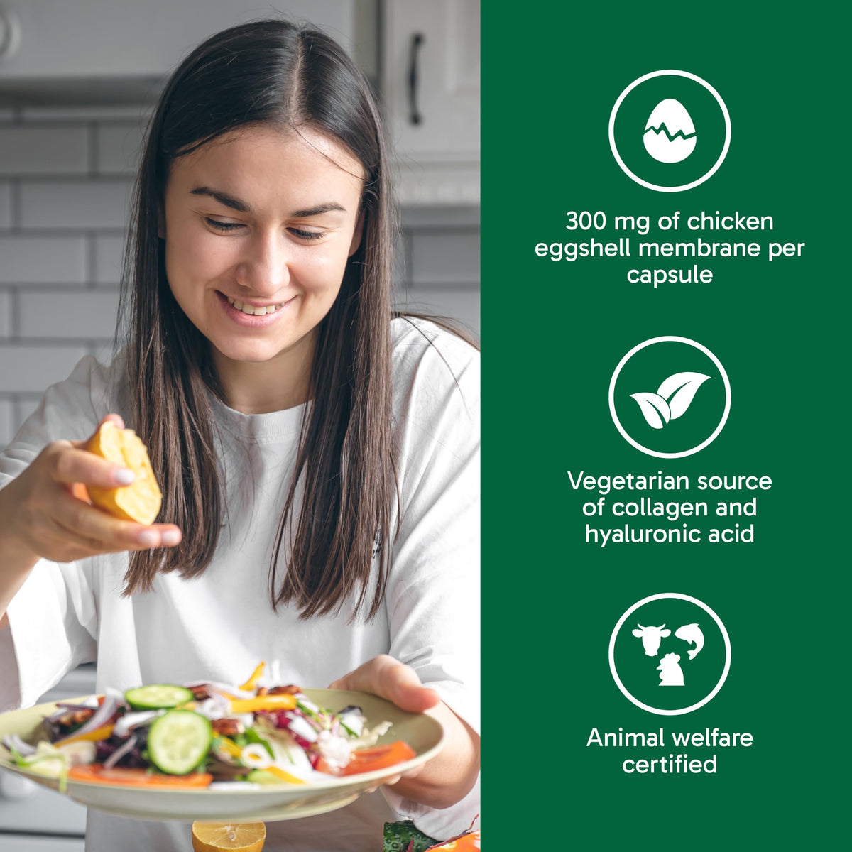 Organika Canadian-Made Vegetarian Collagen - Sourced From Natural Eggshell Membrane | For Healthier Skin, Hair, Nails and Joints - 60vcaps 🍁 All In One Marketplace Canada