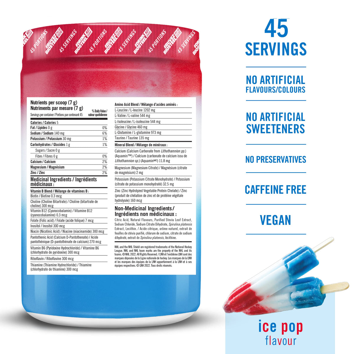 BioSteel Electrolyte Hydration Mix, Ice Pop, 45 Servings 🍁 All In One Marketplace Canada
