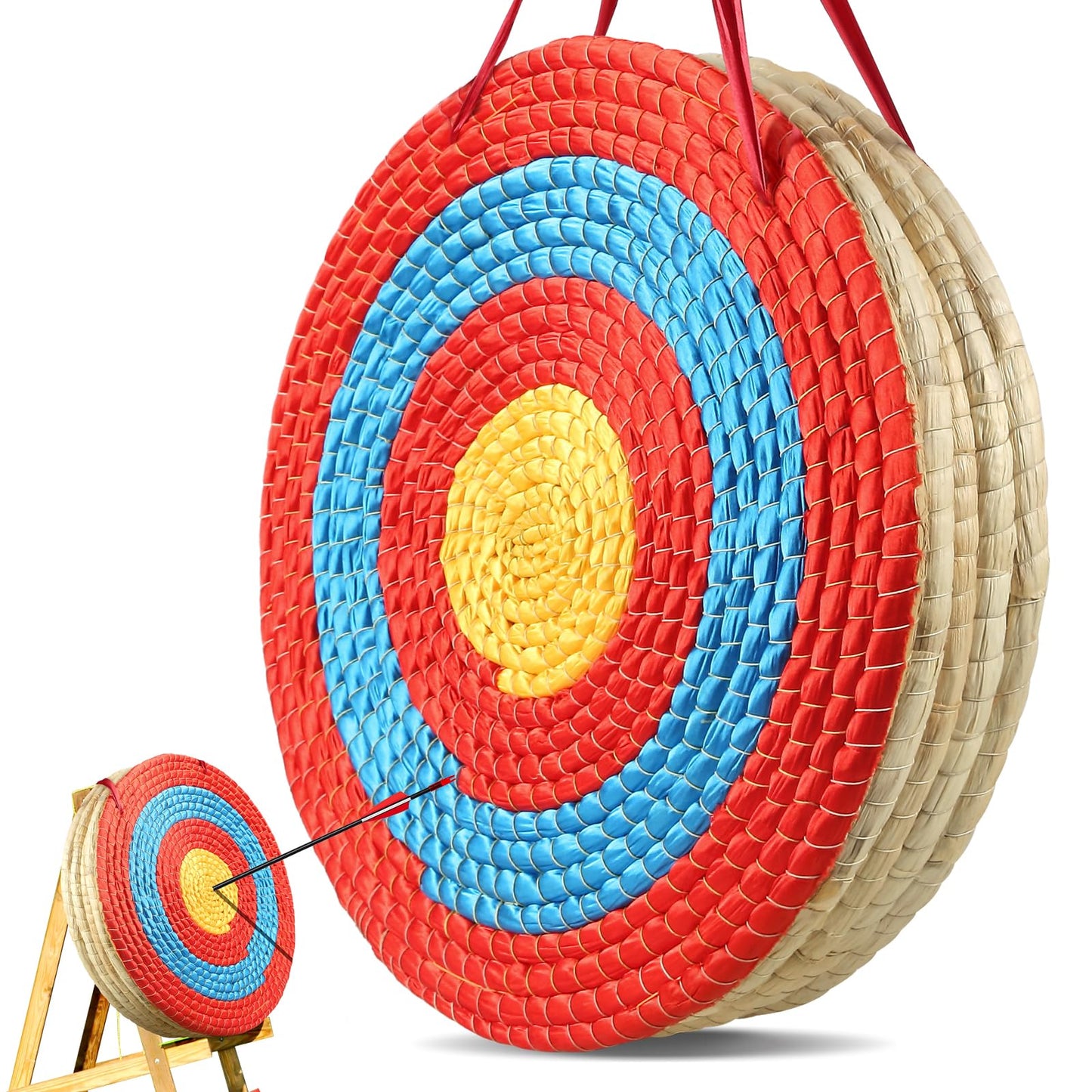 VEVOR Archery Target, 5 Layers 20" Arrow Target, Traditional Solid Straw Round Archery Target Shooting Bow, Hand-Made Arrows Target, Coloured Rope Target for Backyard Outdoor Hunting Shooting Practice 🍁 All In One Marketplace Canada