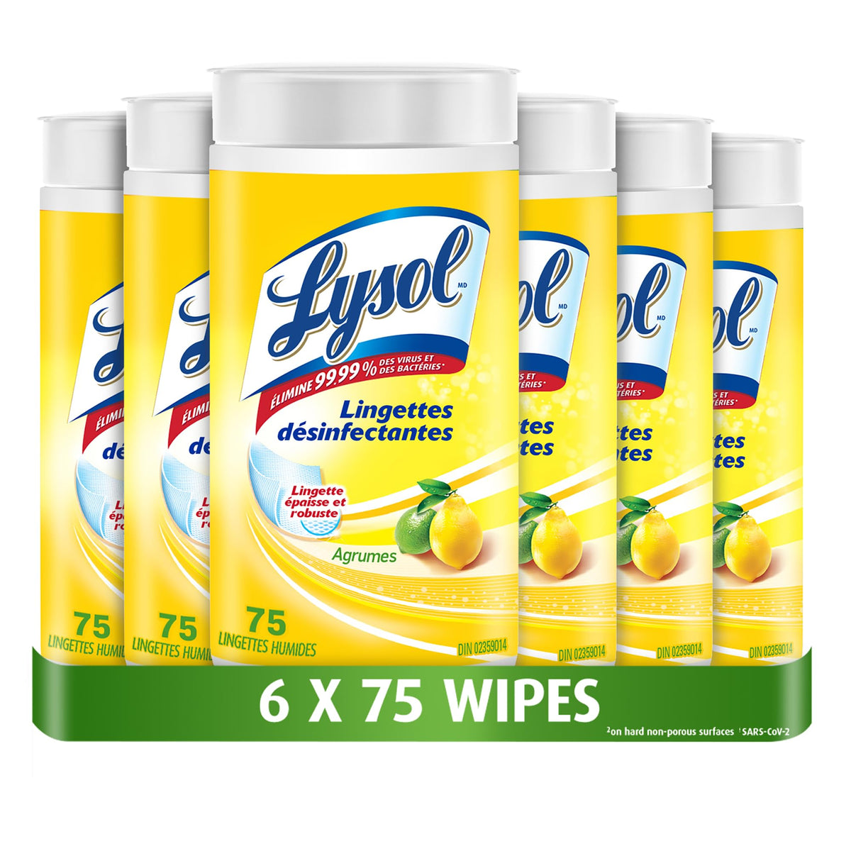Lysol Thick Strong Disinfecting Wipes, 6 X 75 ct 🍁 All In One Marketplace Canada