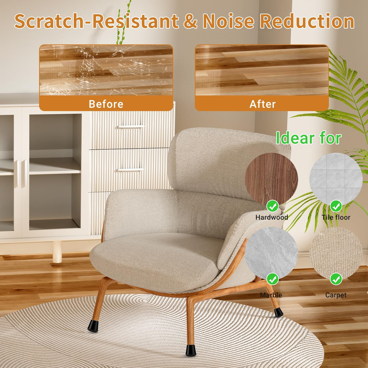 Meldel Silicone Chair Leg Floor Protectors Extra Small 24PCS - Furniture Felt Silicone Integrated Chair Foot Covers/Dark-Black/Rubber - Protect Floors from Scratches,Reduce Noise 🍁 All In One Marketplace Canada