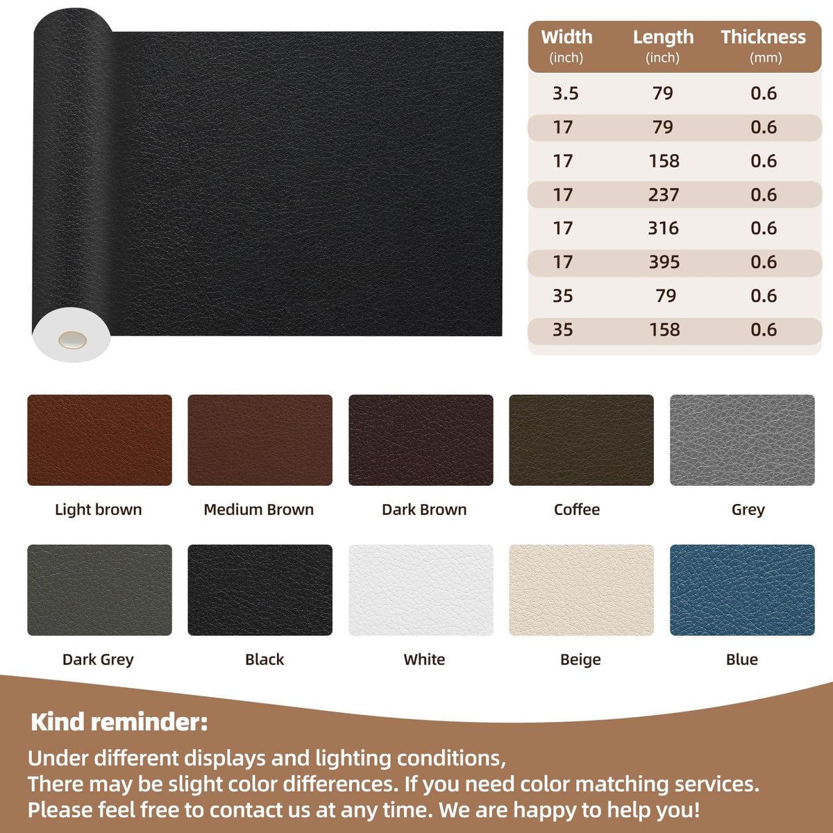 Shagoom Leather Repair Kit, 17X79 inch Self Adhesive Leather Patch Waterproof, DIY Large Vinyl Patches for Couches, Furniture, Kitchen Cabinets, Wall （Black, 17X79 inch） 🍁 All In One Marketplace Canada