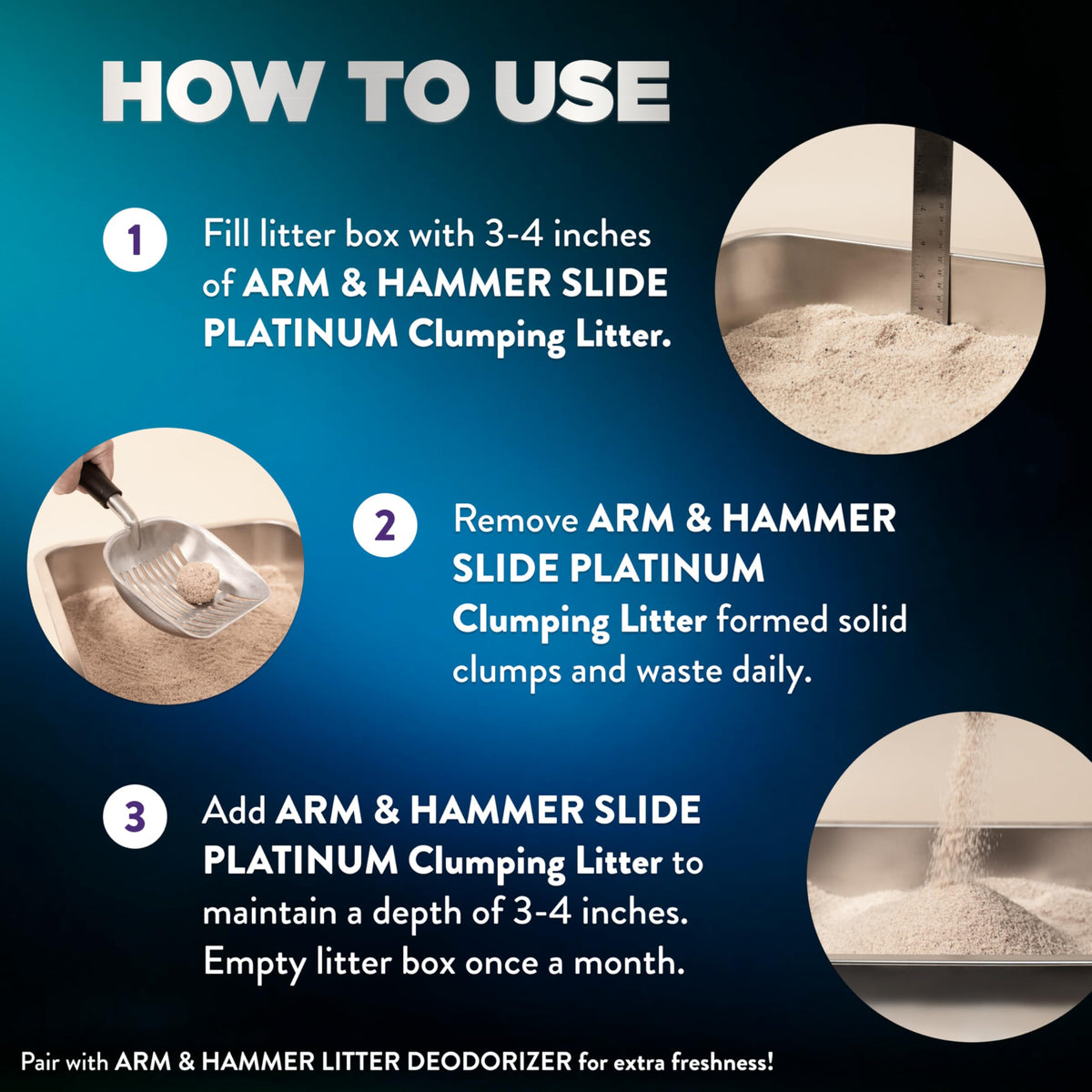 ARM & HAMMER Platinum Cat Litter Cloud Control, Extra Strength with 14 Days of Odour Control, Multi-Cat Clumping Cat Litter with Hypoallergenic Light Scent, Value Size 16.78kg (Pack of 1) 🍁 All In One Marketplace Canada