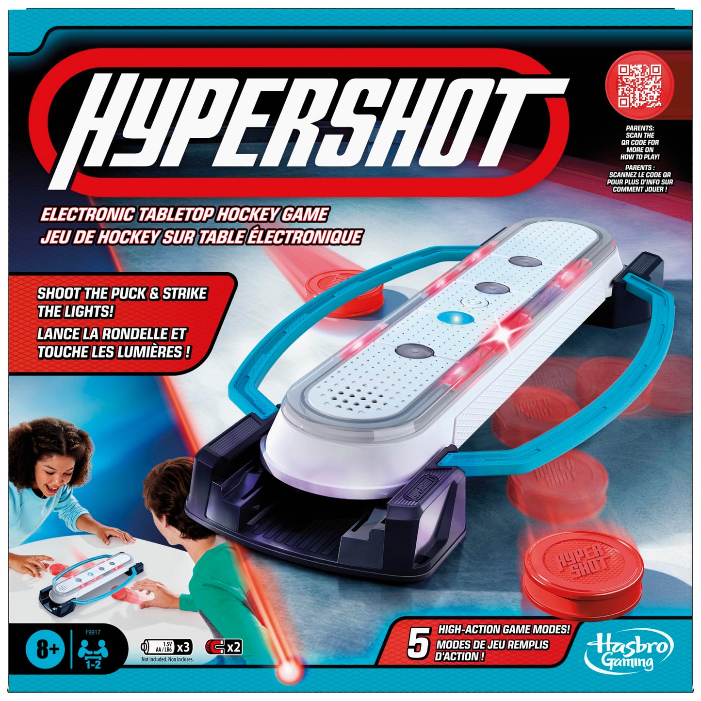 Hypershot Electronic Tabletop Hockey Game | 5 Games in 1 | Music, Lights, and Sounds | Ages 8 and Up | for 1 to 2 Players | Kids Board Games (English & French) 🍁 All In One Marketplace Canada